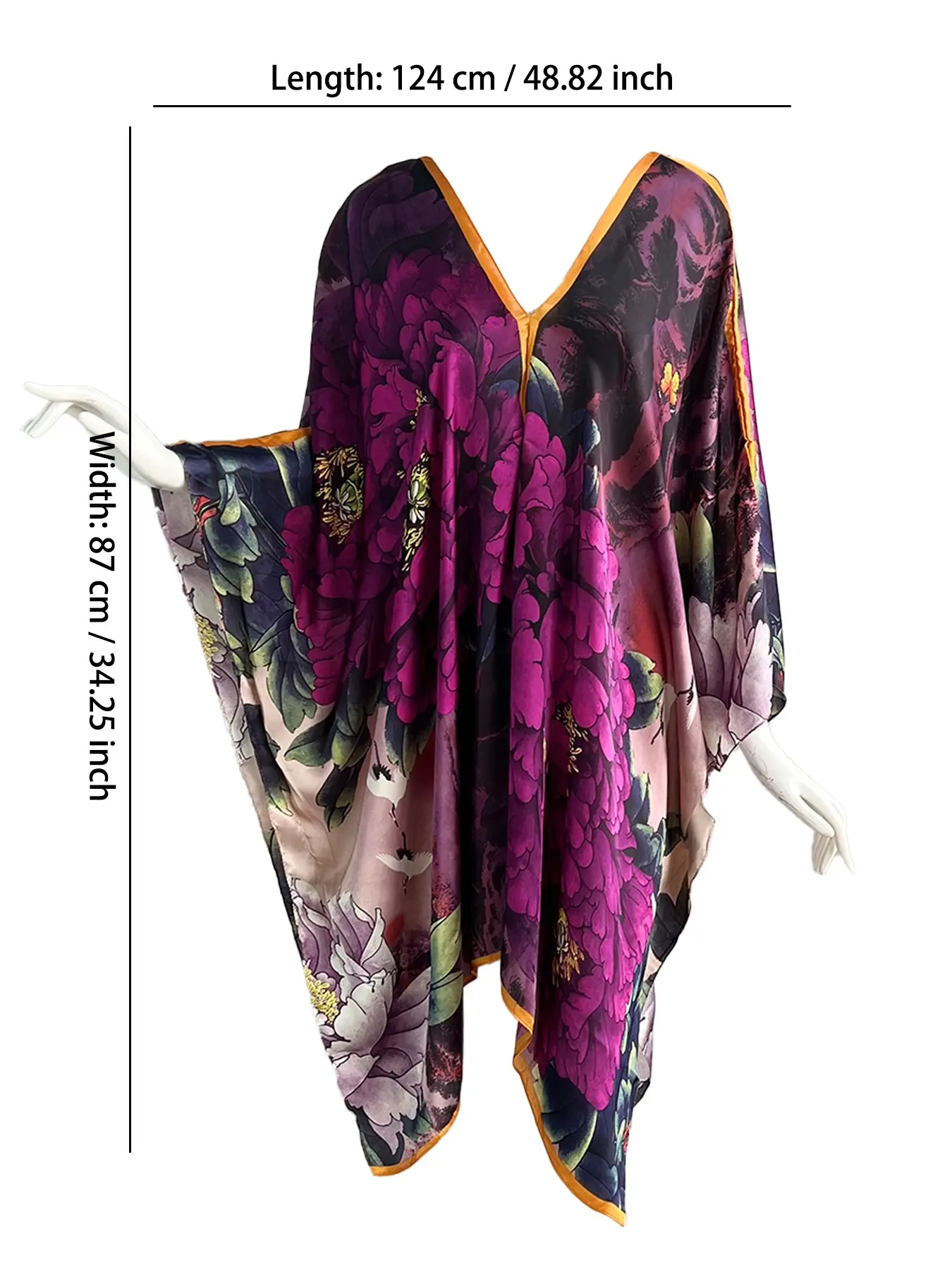 Women's Large V-Neck Shawl, Beach Cover-Up, Beach Coverups, V Neck Coverup, Loose Fit, Breathable, Eye-Catching Print, Perfect for Vacation & Daily Wear