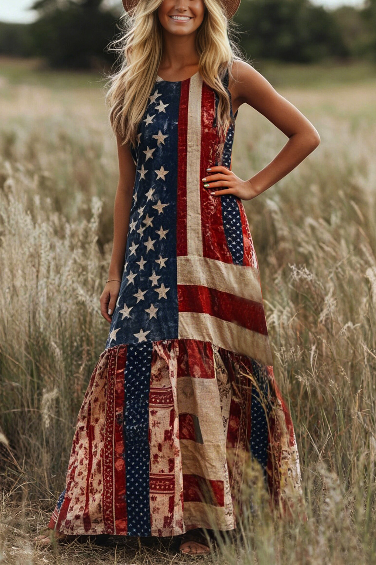 250th Independence Day Boho Maxi Dress