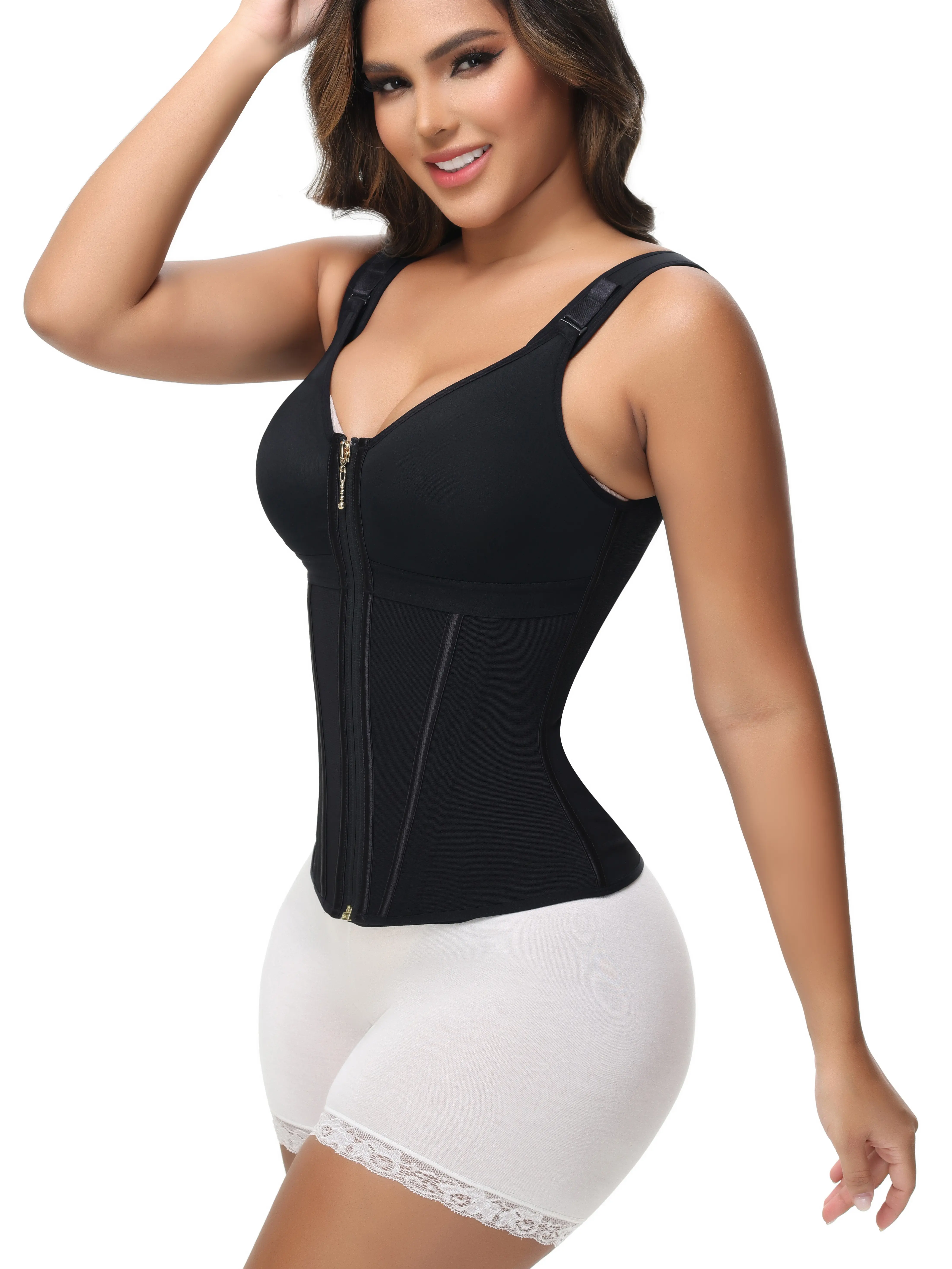 Waist Shapewear Corset for Women Sport Workout Vest for Women Gym Zipper and Hooks
