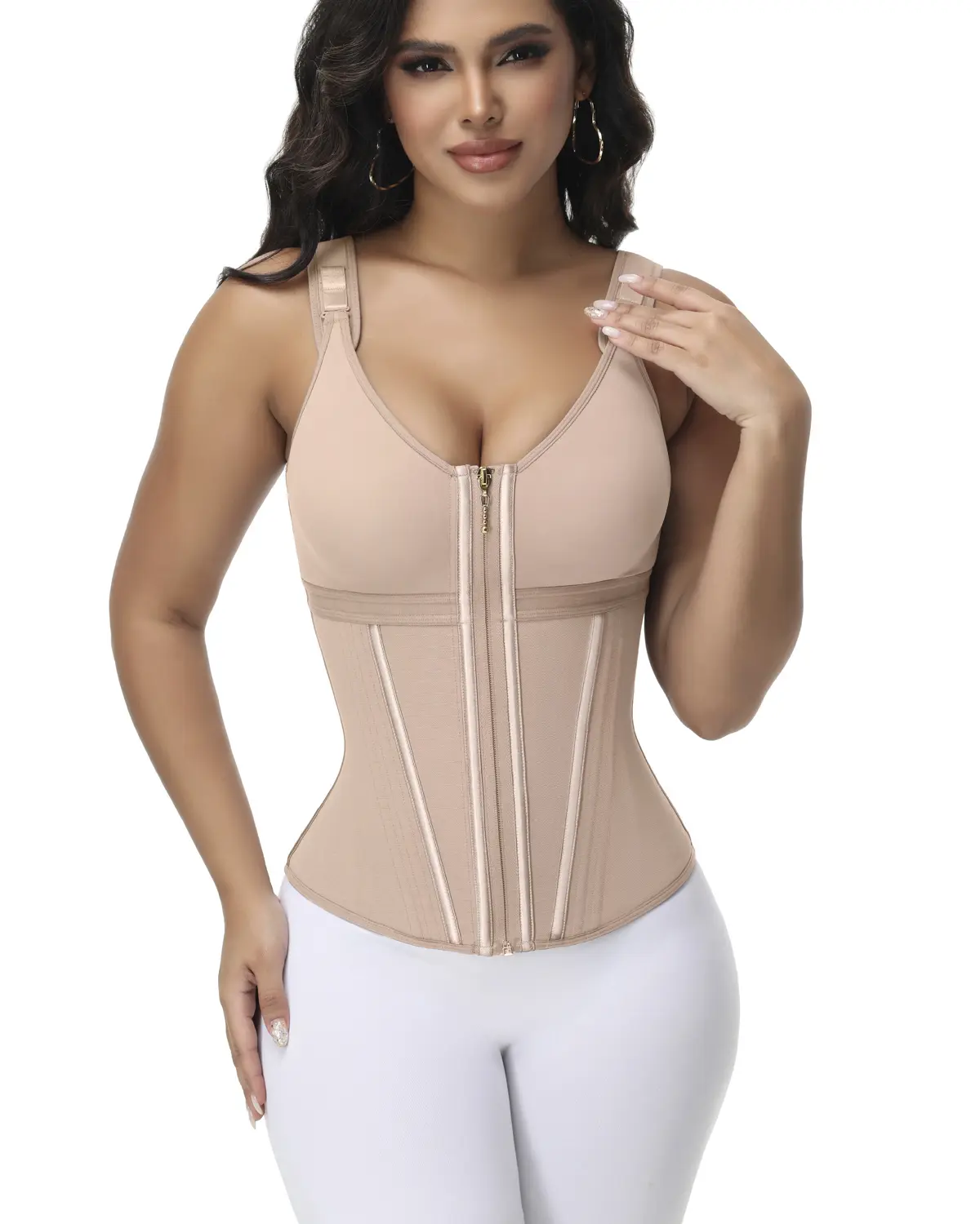 Waist Shapewear Corset for Women Sport Workout Vest for Women Gym Zipper and Hooks