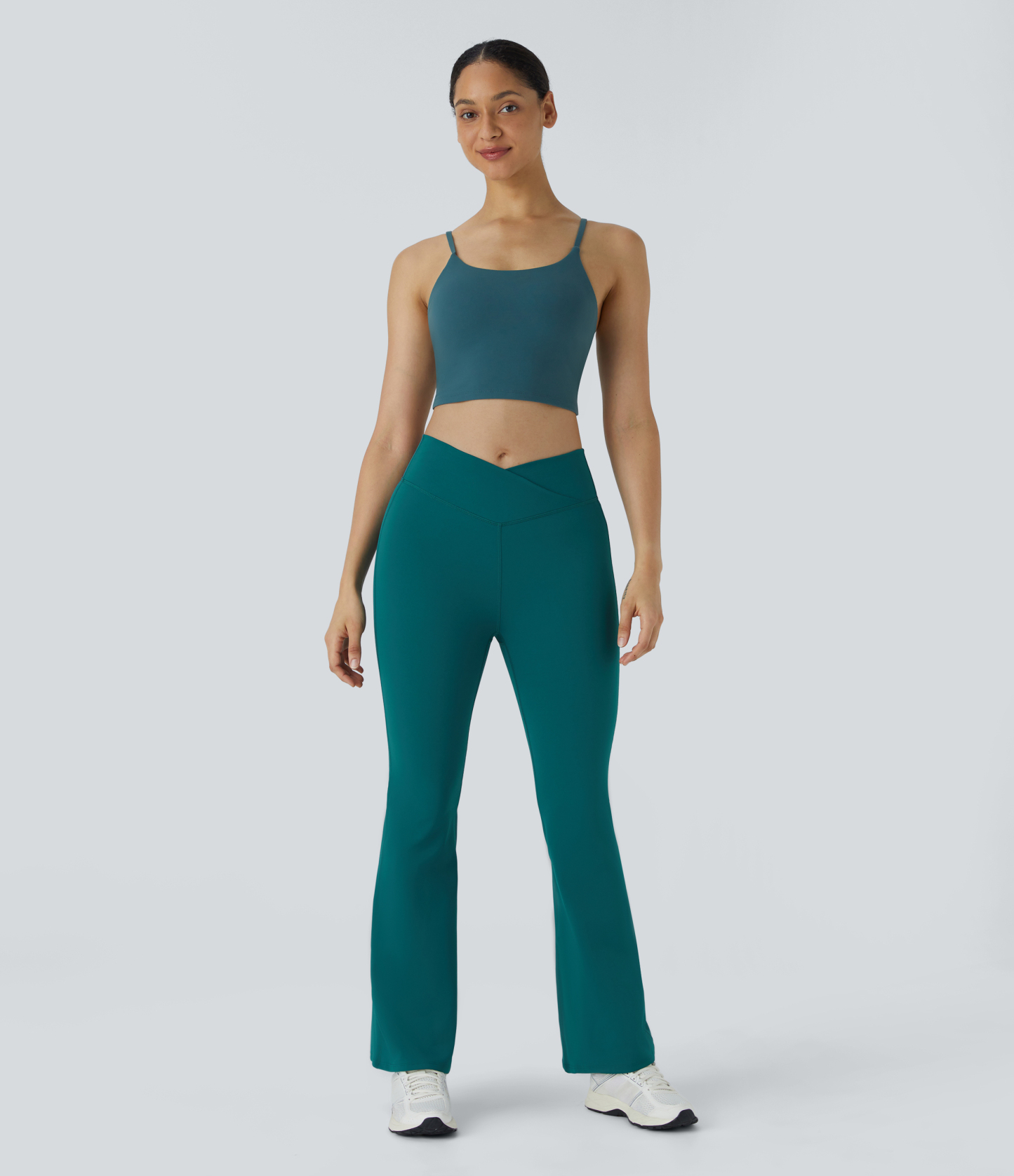 DayStretch High Waisted Crossover Flare Yoga Leggings