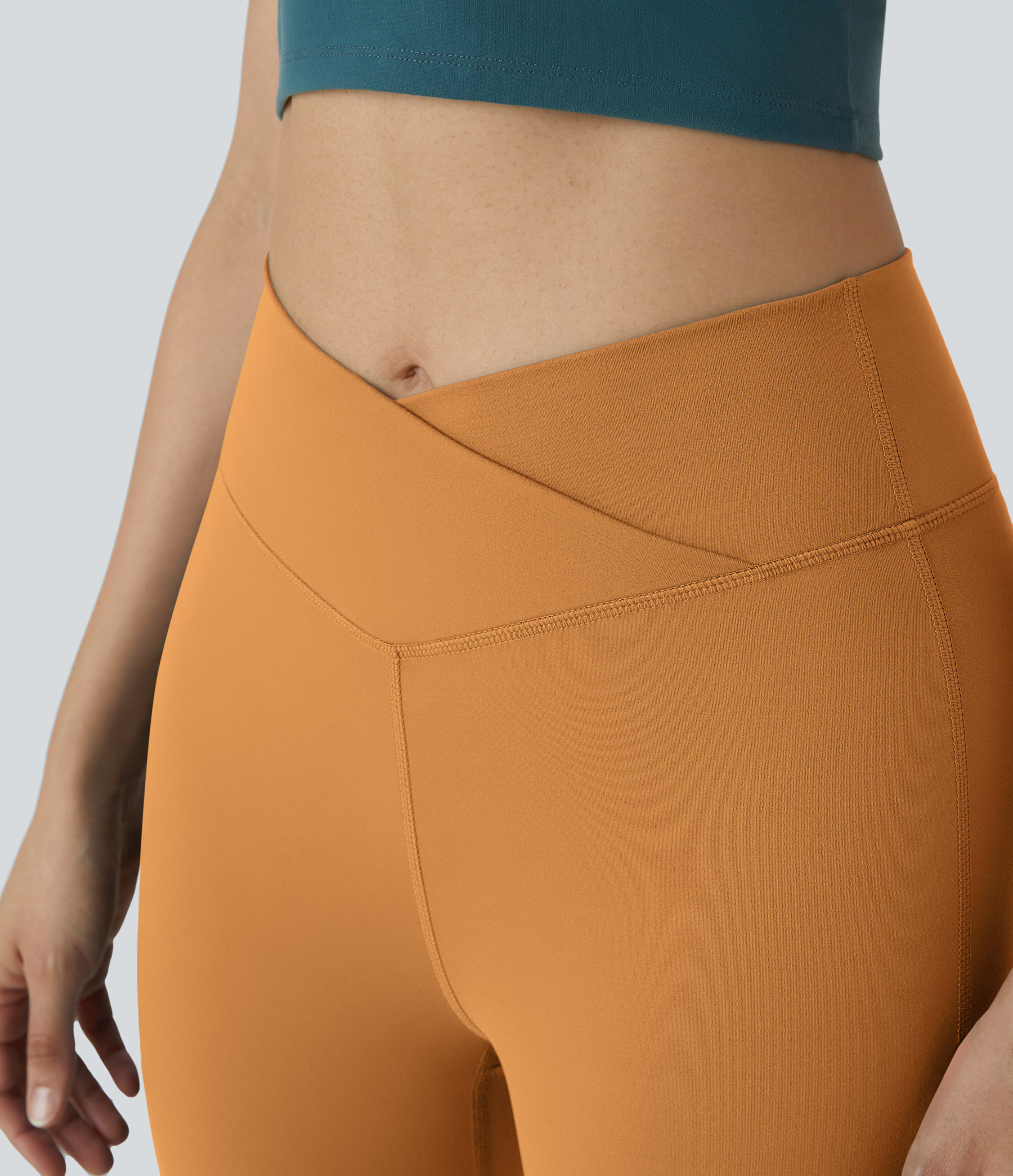 DayStretch High Waisted Crossover Flare Yoga Leggings