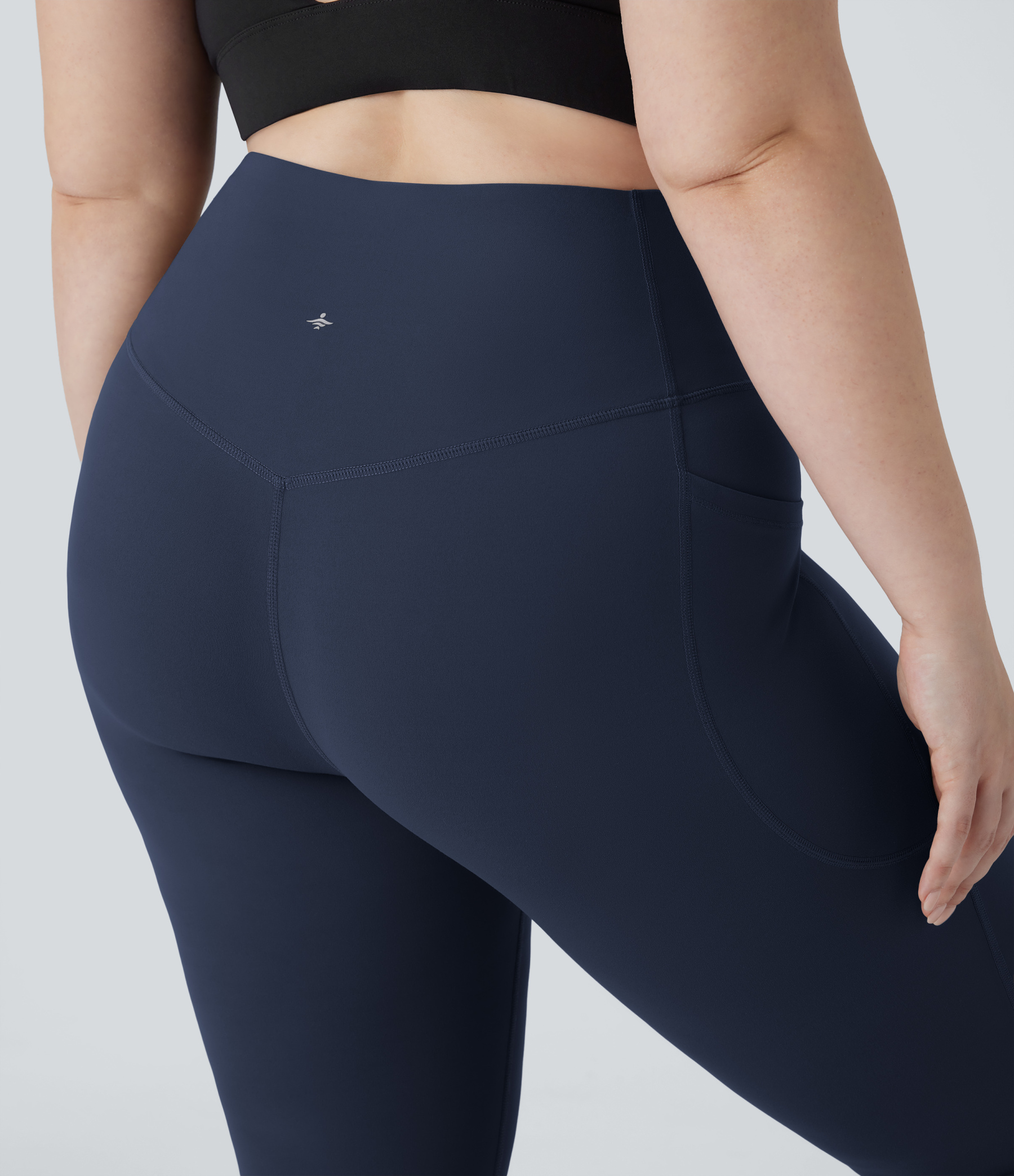 High Waisted Tummy Control Pocket Shaping Yoga Bootcut Plus Size Leggings