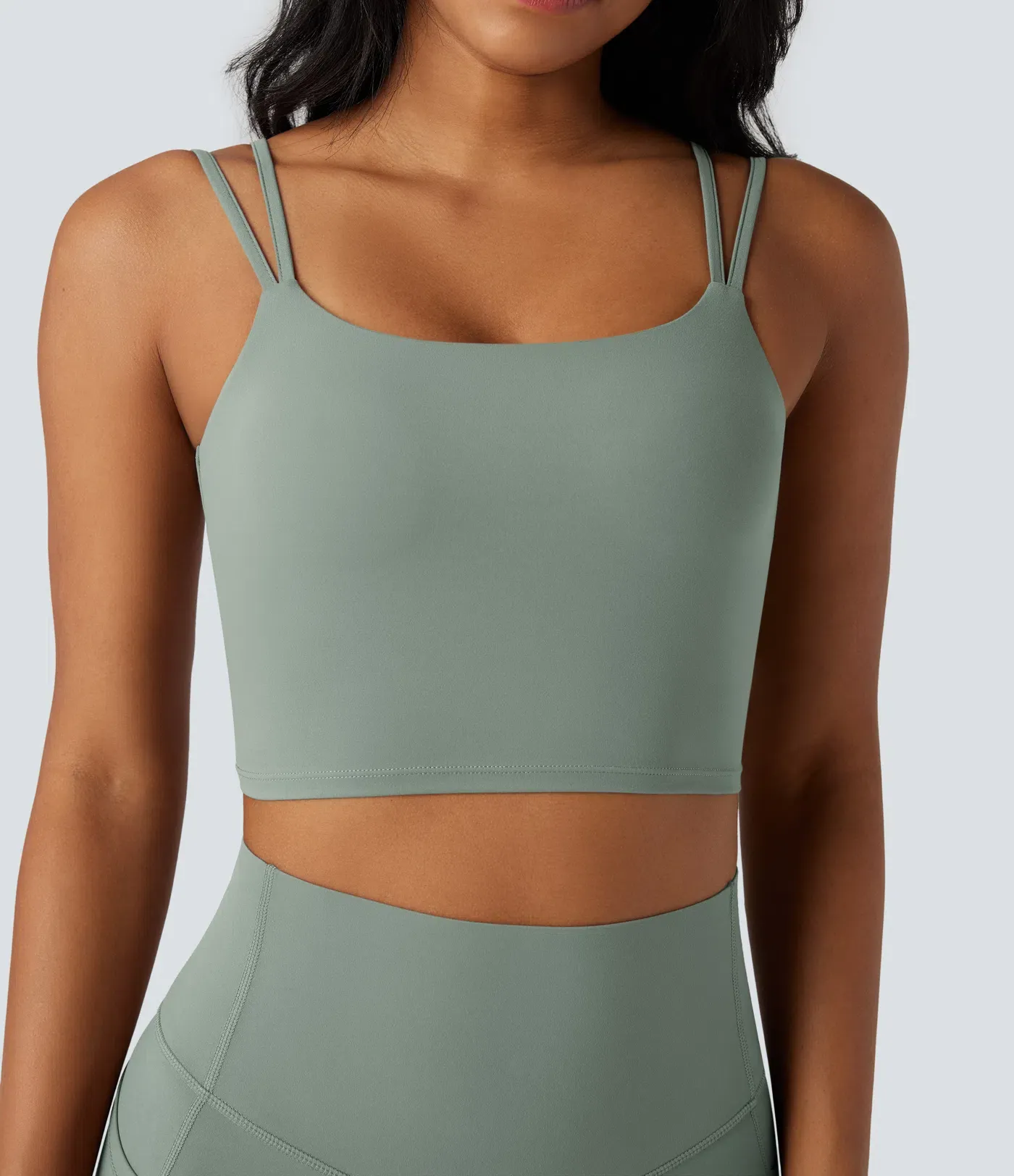 UltraSculpt™ Double Straps Twisted Backless Cropped Yoga Tank Top