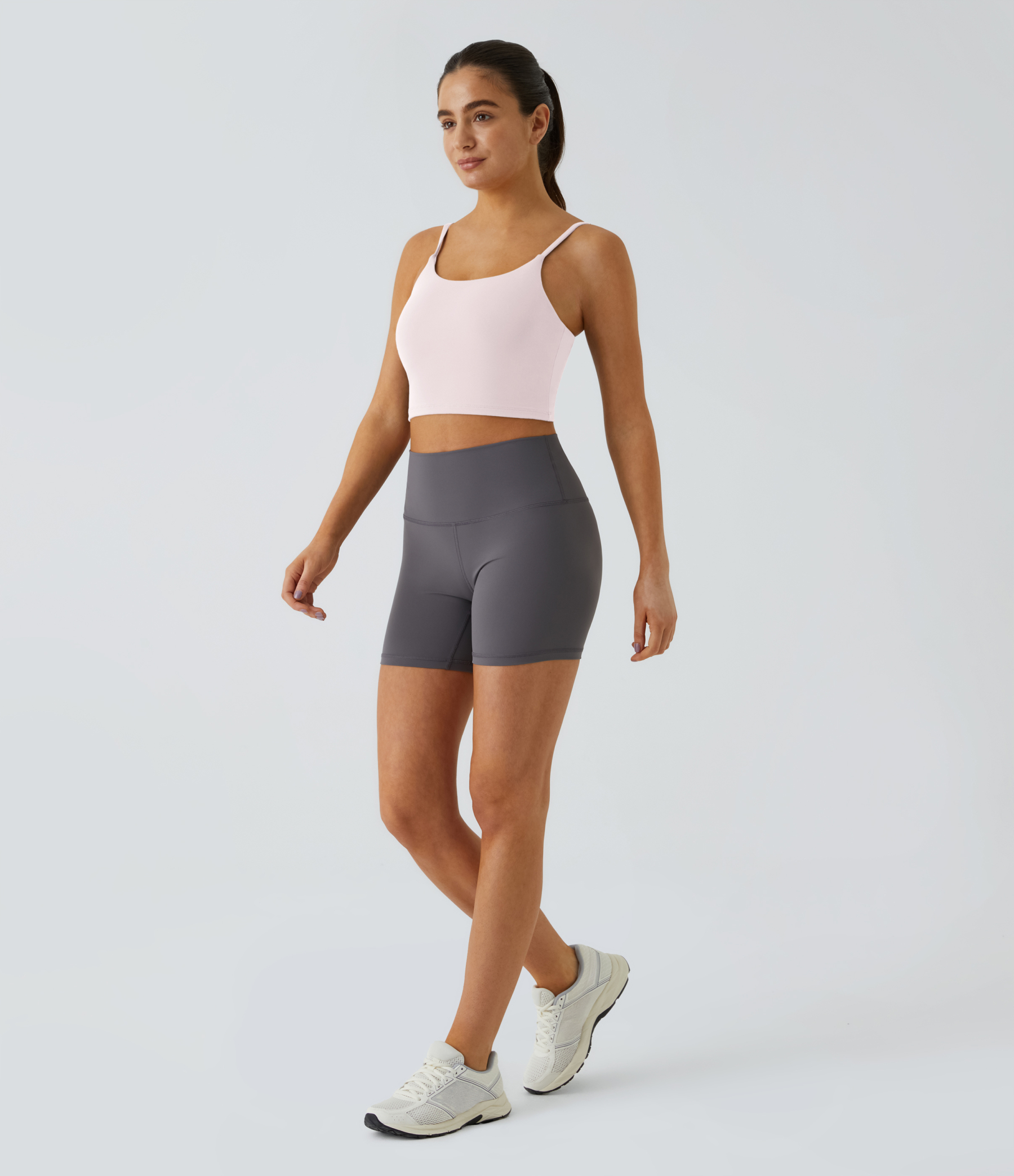 Basic Padded Workout Cropped Low Support Tank Top A-C Cups