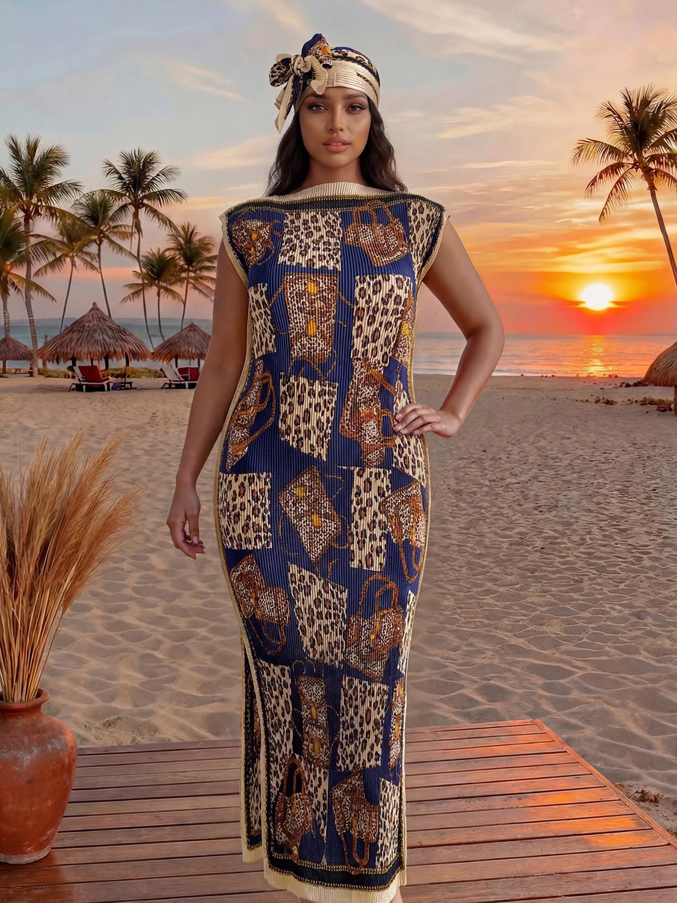 Women's Elegant Animal Print Lightweight Beach Sun Protection Shawl, Scarf, All Seasons Fashion, Accessory, Womenswear, Lady, Beach Outdoor Wear, Cover Ups, Beach Coverup, Beachwear Cover Up, Swimsuit Cover Up, Swimwear Cover Up, Summer Coverup