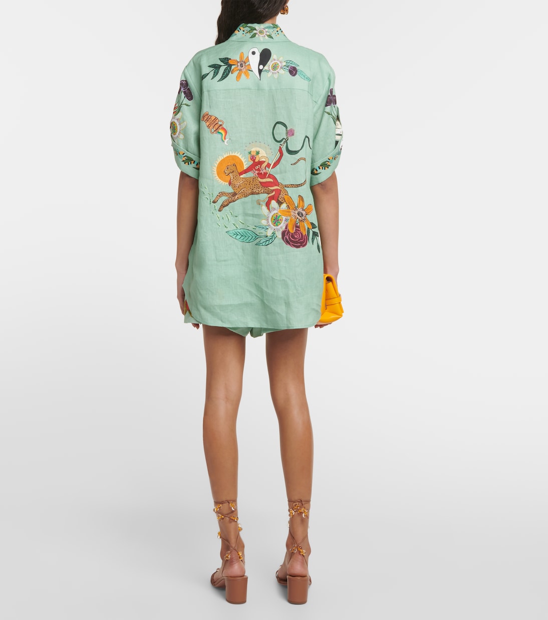 Green Printed Short Slevees Shirt and Shorts Set
