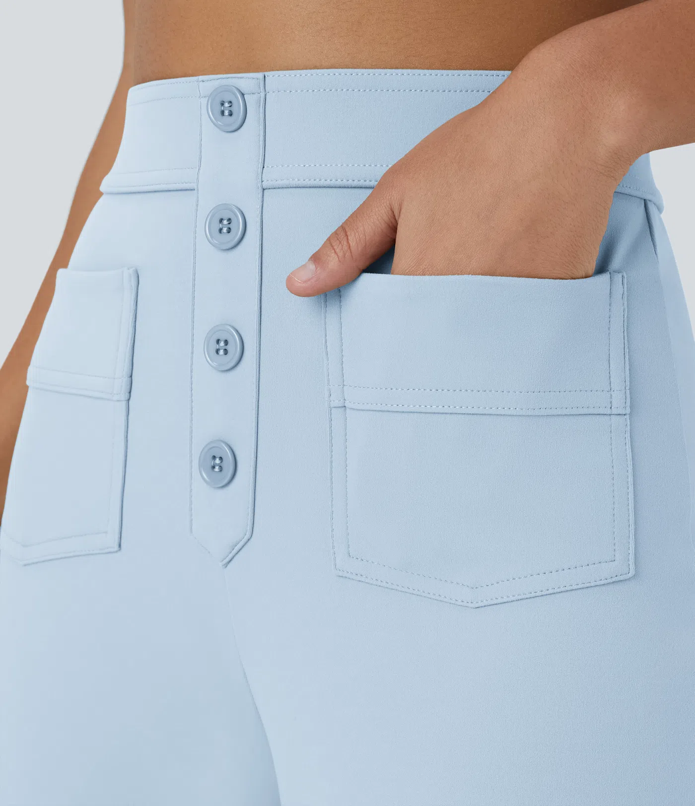 DayStretch High Waisted Pockets Straight Leg Casual Pants