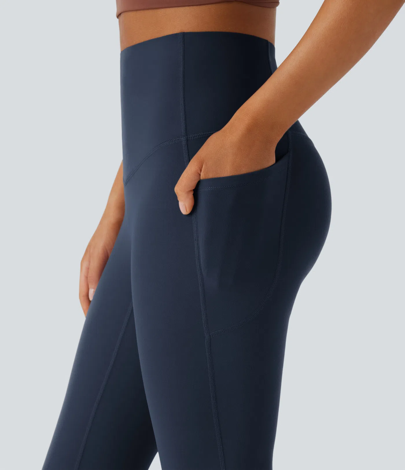 High Waisted Tummy Control Pocket Shaping Yoga Bootcut Leggings