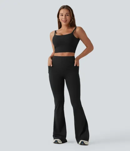 UltraSculpt™ High Waisted Scrunch Butt Lifting Tummy Control Shaping Yoga Flare Leggings with Pockets