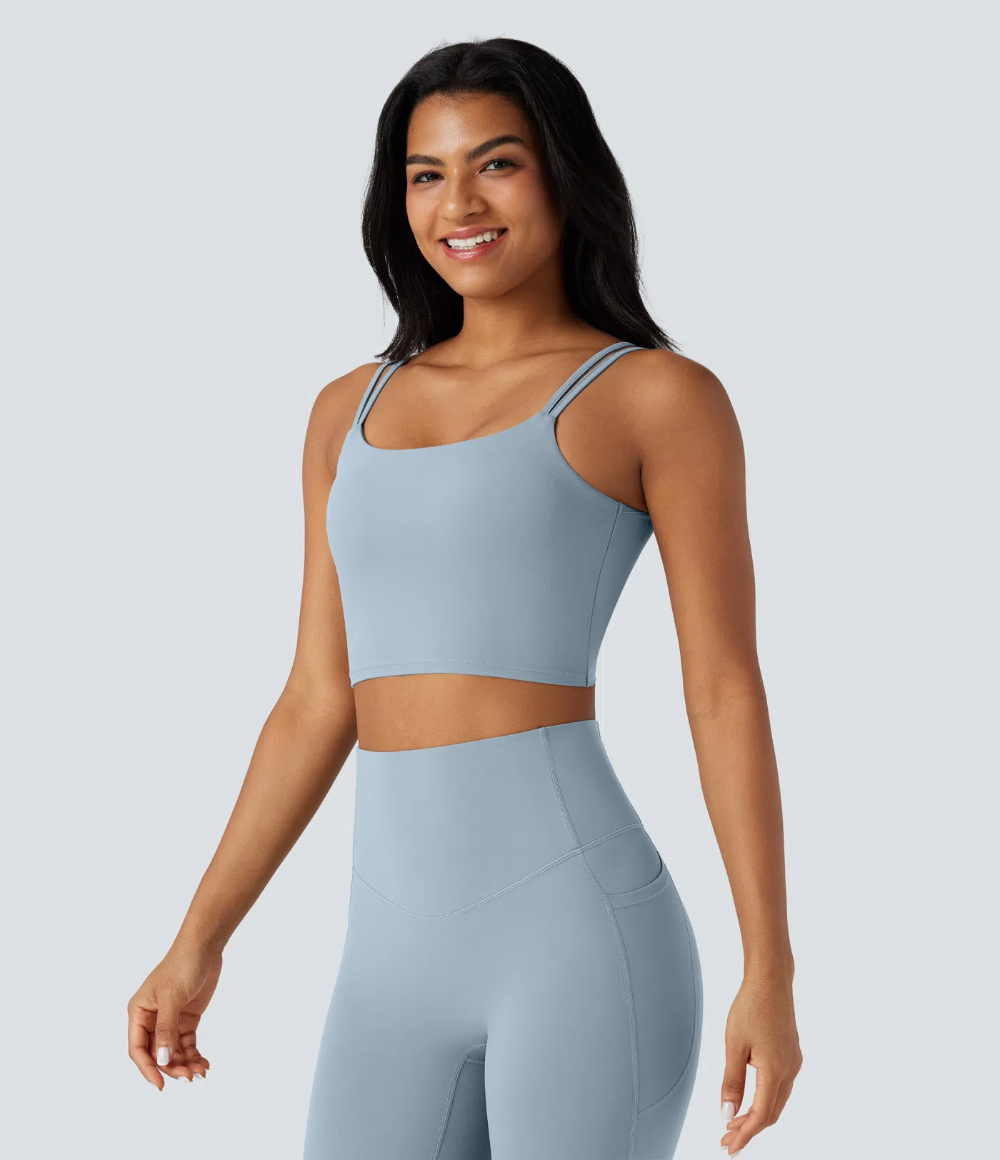 UltraSculpt™ Double Straps Twisted Backless Cropped Yoga Tank Top