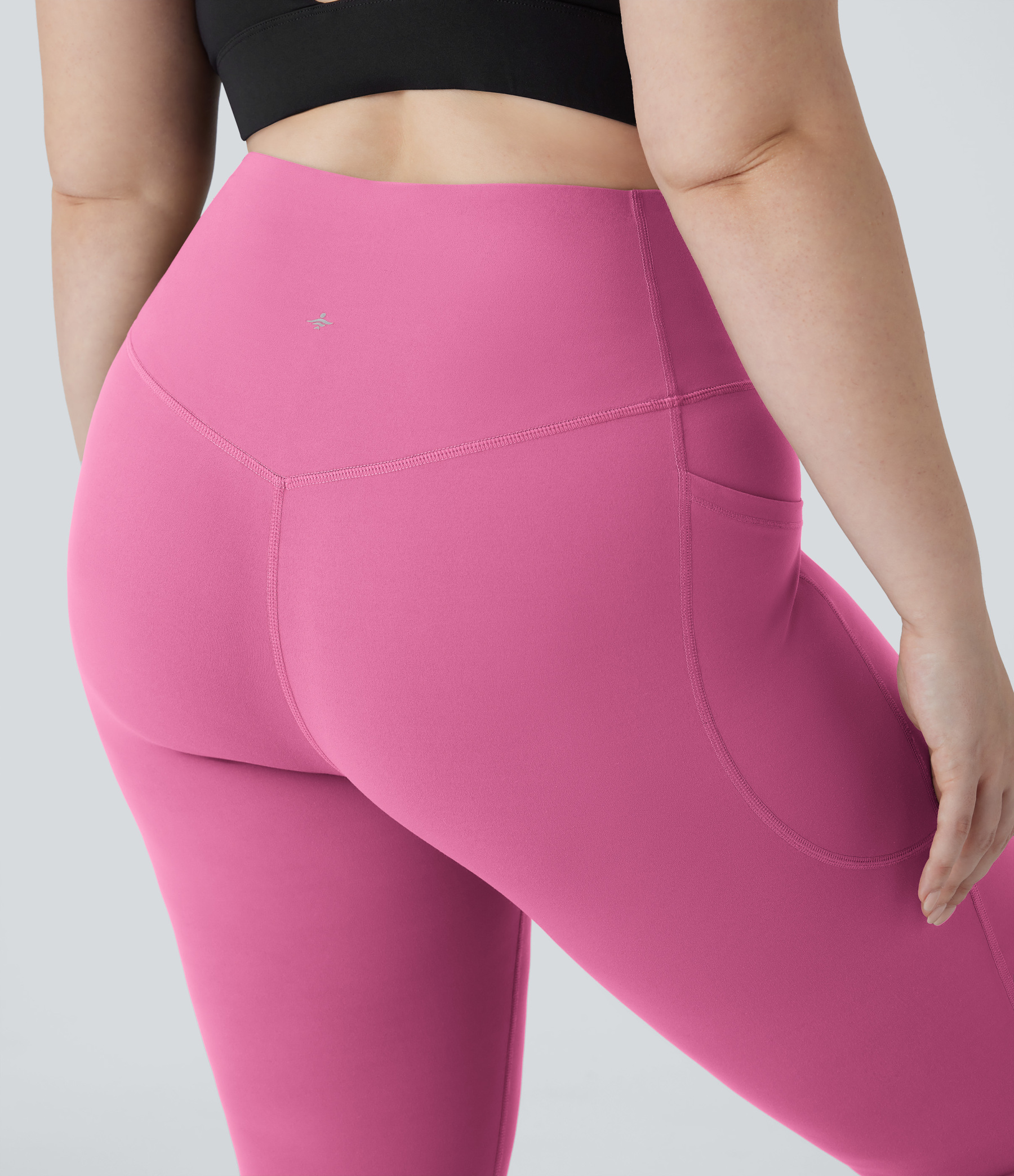 High Waisted Tummy Control Pocket Shaping Yoga Bootcut Plus Size Leggings