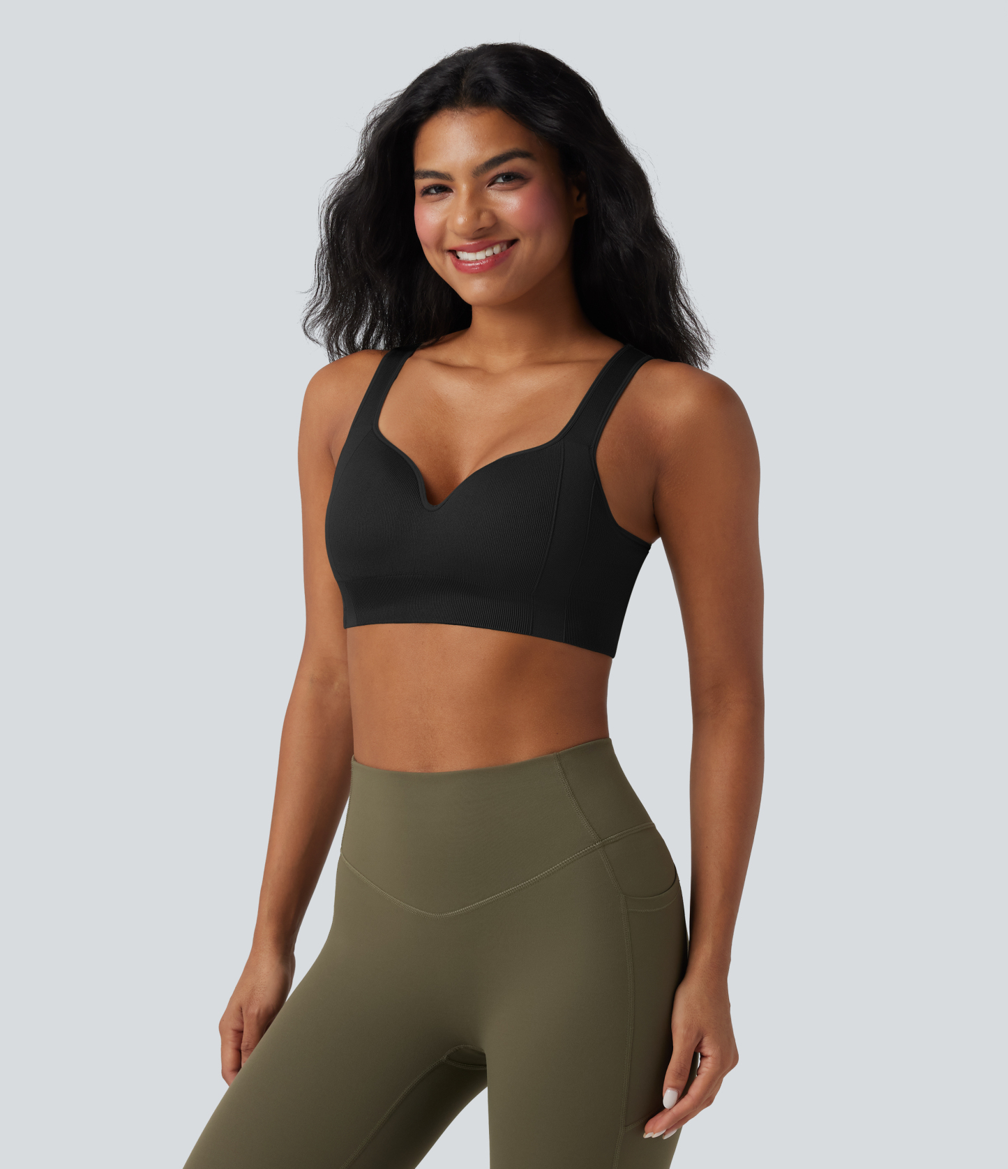 OneForm Seamless Flow Light Support Sweetheart Neck Yoga Sports Bra