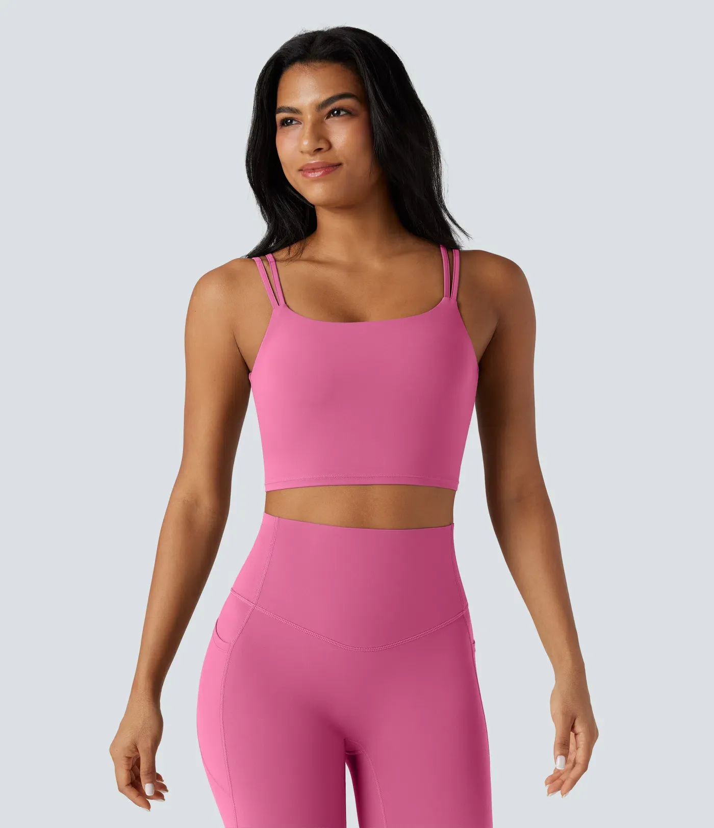 UltraSculpt™ Double Straps Twisted Backless Cropped Yoga Tank Top