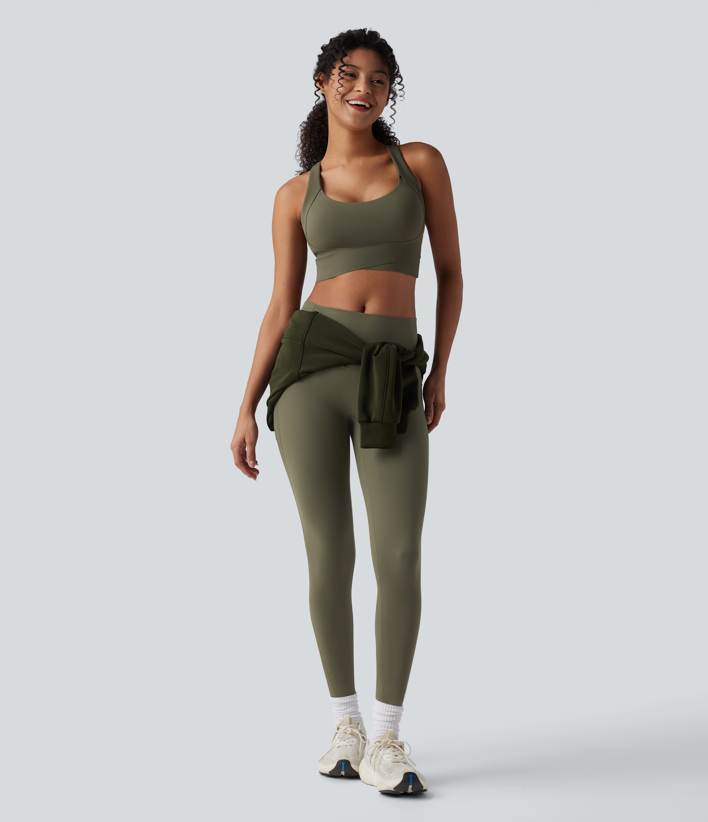 Medium Support Push-Up Crisscross Adjustable Straps Training Sports Bra