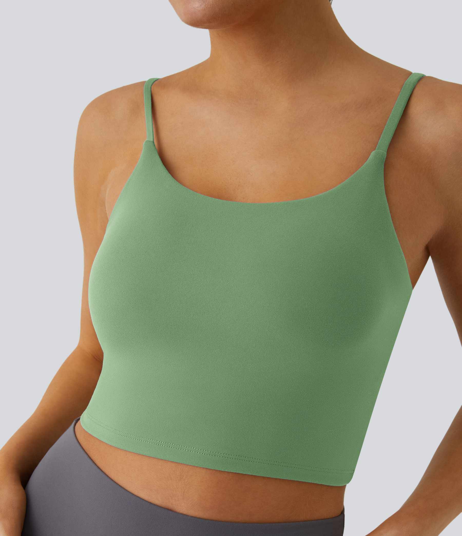Basic Padded Workout Cropped Low Support Tank Top A-C Cups