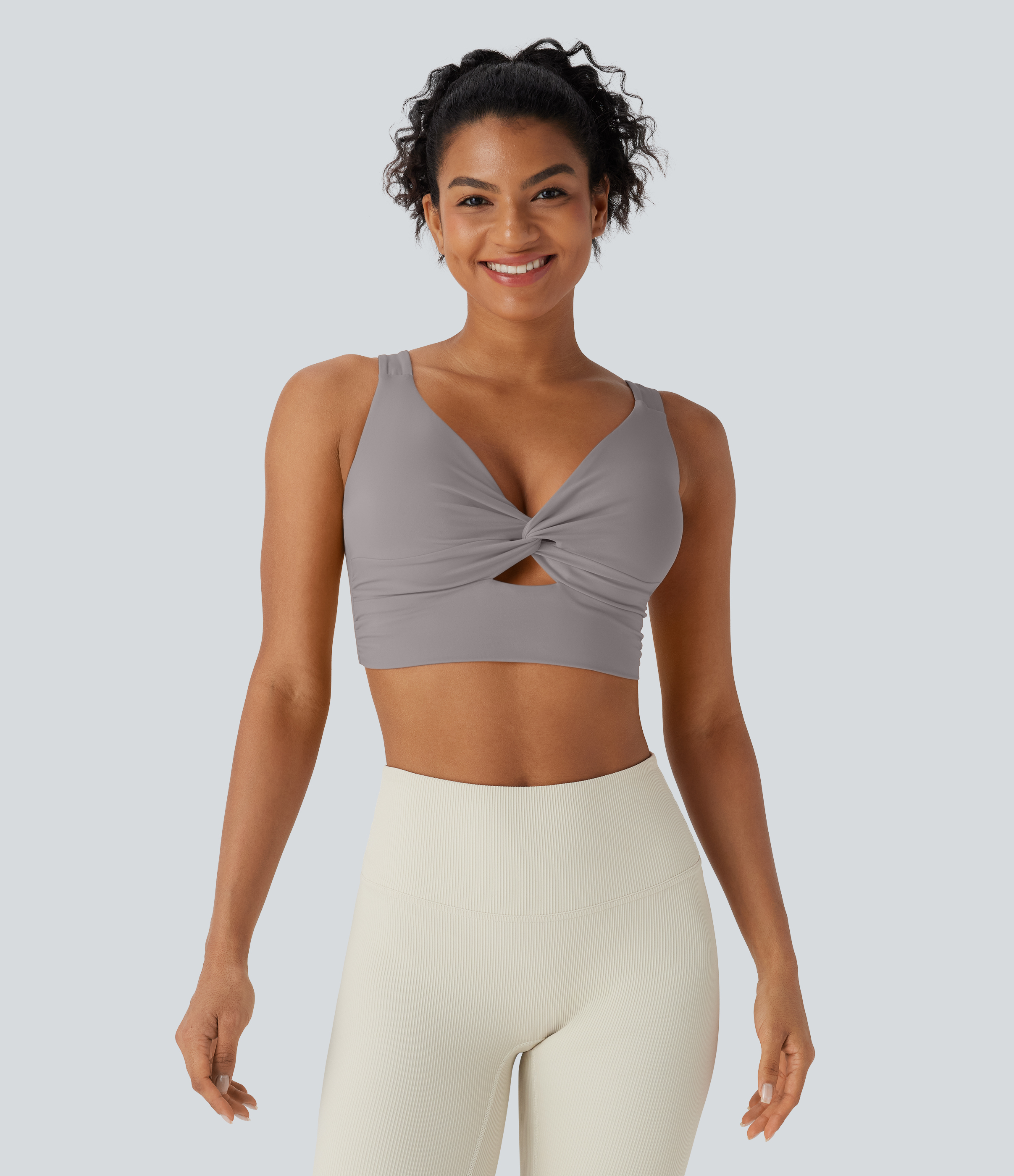 SoftlyZero™ Airy Low Support Cut Out Cool Touch Yoga Sports Bra D-F Cups-UPF50+