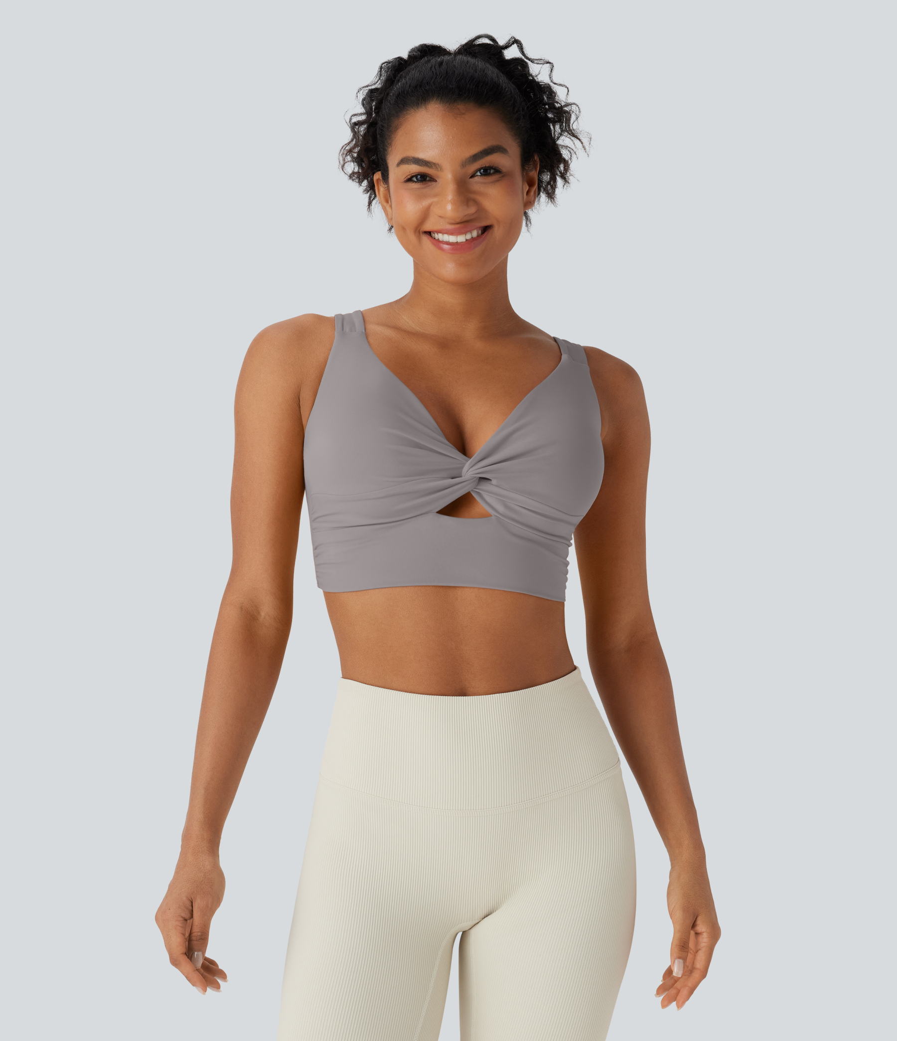 SoftlyZero™ Airy Low Support Cut Out Cool Touch Yoga Sports Bra D-F Cups-UPF50+
