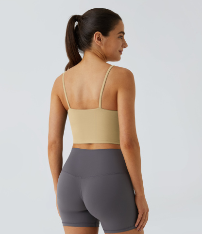 Basic Padded Workout Cropped Low Support Tank Top A-C Cups