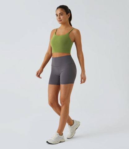 Basic Padded Workout Cropped Low Support Tank Top A-C Cups