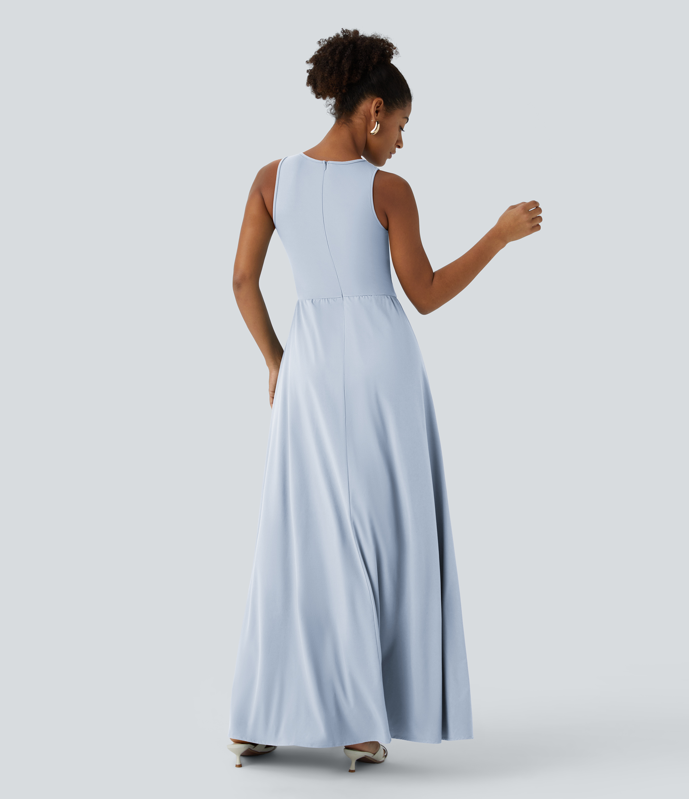 Zipper Sleeveless Pocket Contrast Quick Dry Jumpsuit