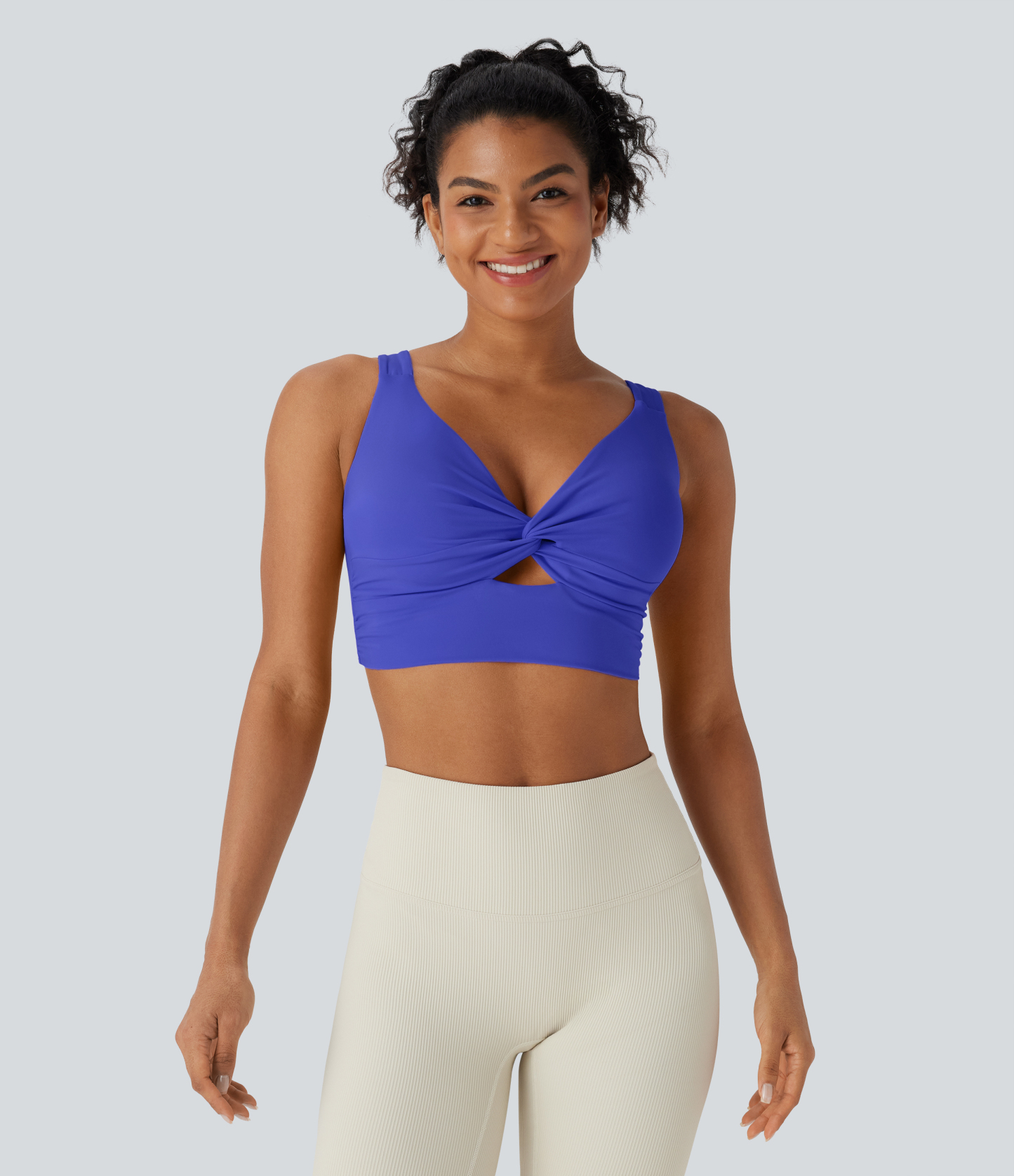 SoftlyZero™ Airy Low Support Cut Out Cool Touch Yoga Sports Bra D-F Cups-UPF50+