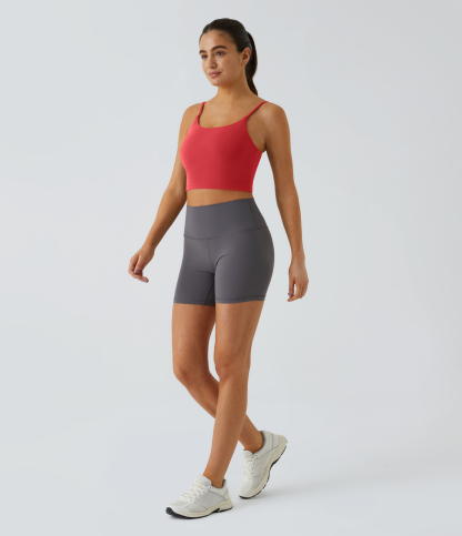 Basic Padded Workout Cropped Low Support Tank Top A-C Cups