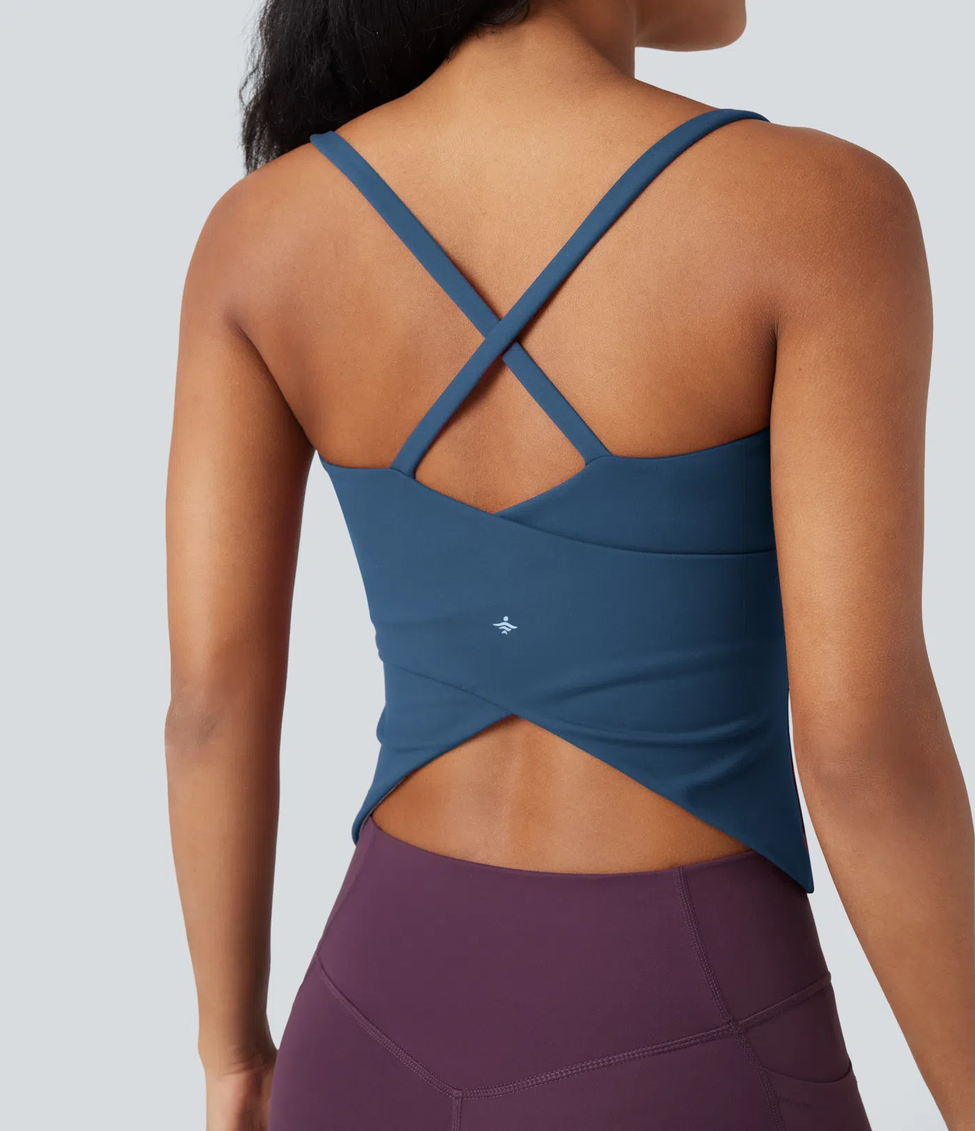 Round Neck Cross Backless Cross Hem Yoga Camisole