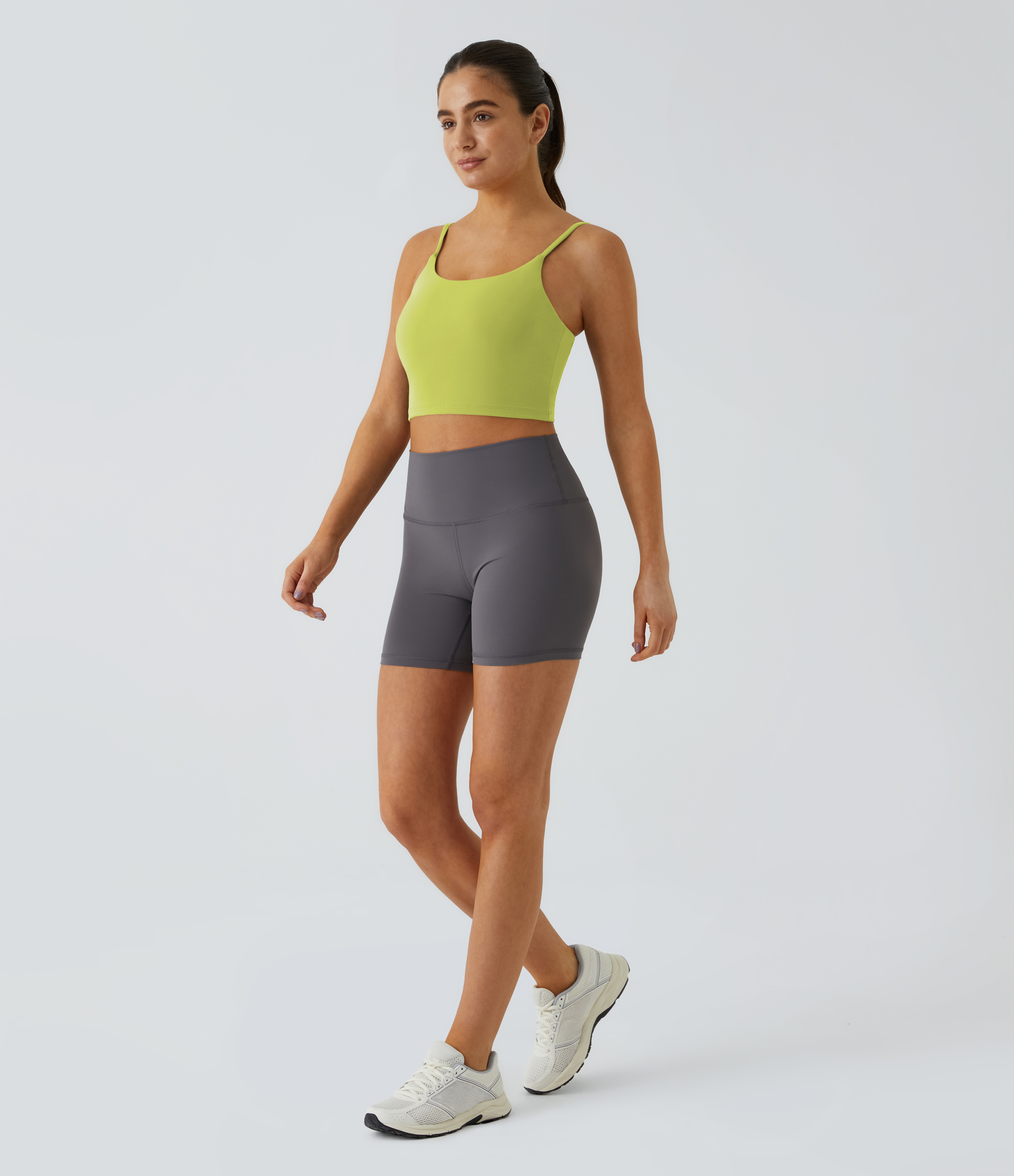 Basic Padded Workout Cropped Low Support Tank Top A-C Cups