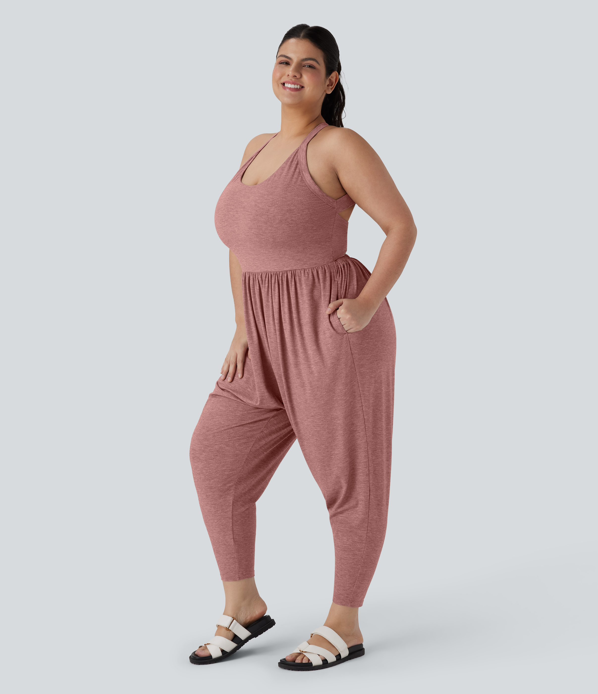 Harem Casual Plus Size Jumpsuit with Pocket-Easy Peezy Edition