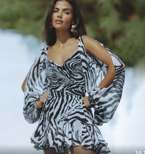 Netted Lantern Backless Ruffle Mini Dress
