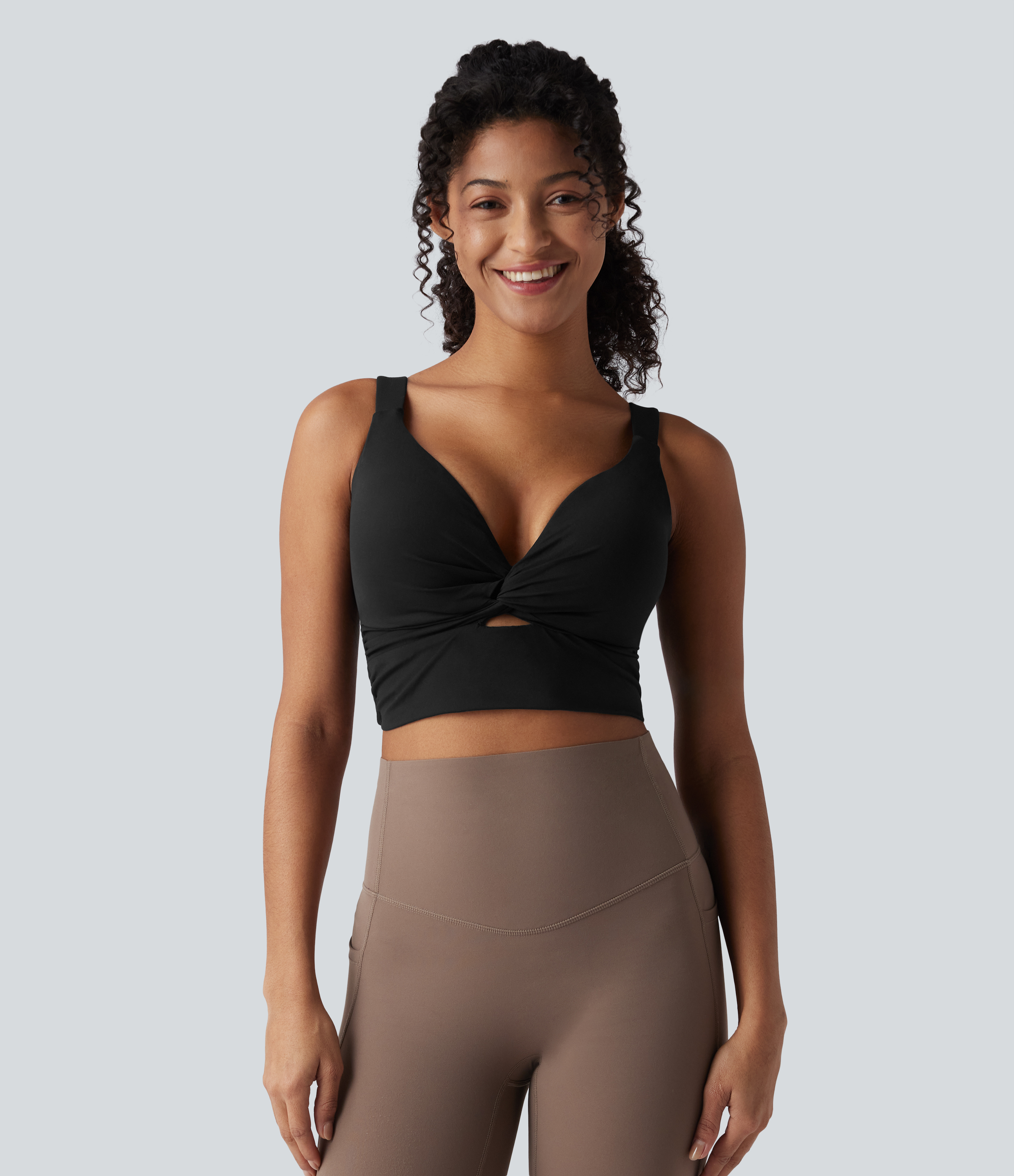 Low Support Push-Up Yoga Sports Bra D-F Cups