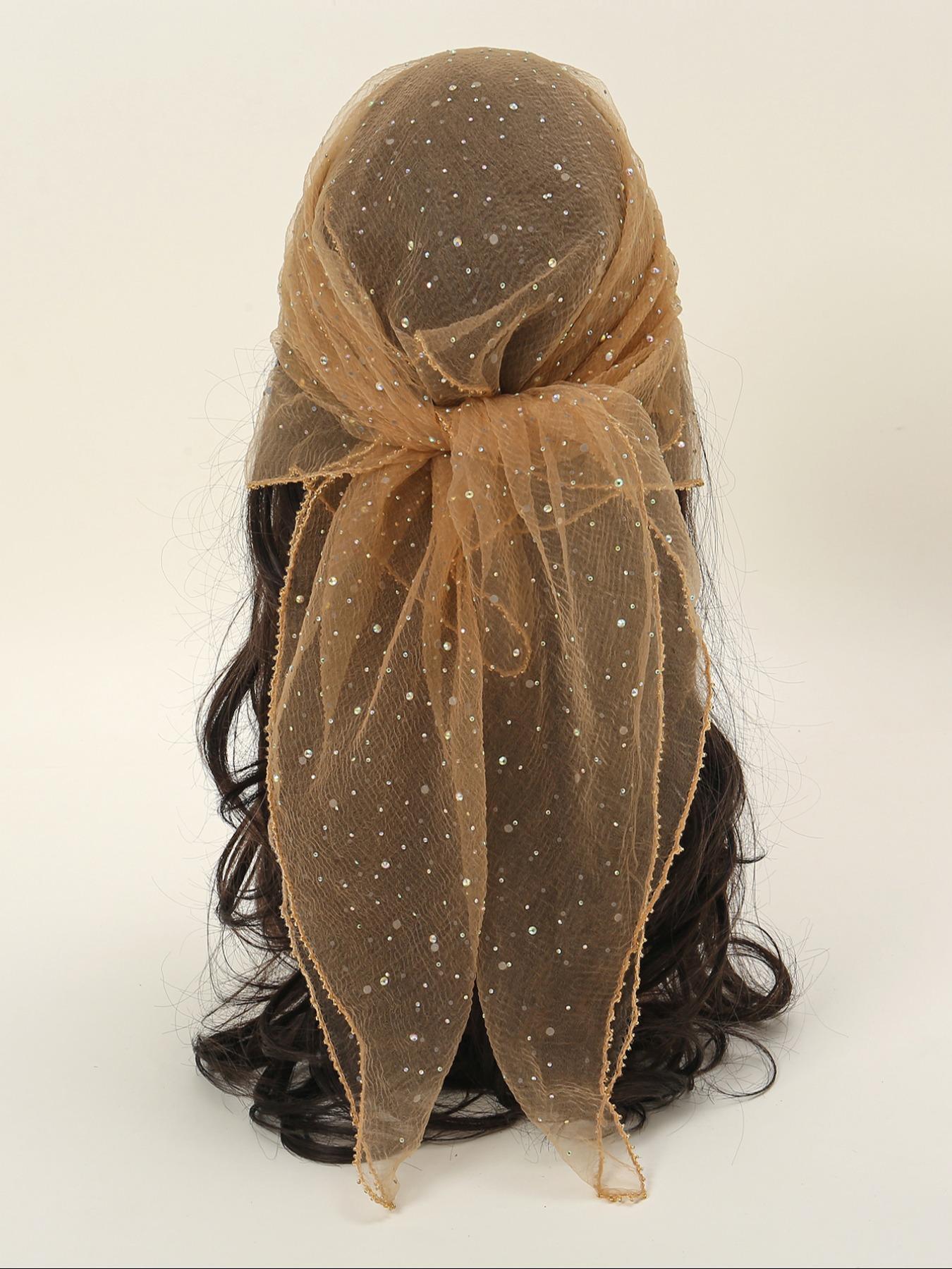 Women's Glitter Decor Scarf, Elegant Scarf for Daily Wear, Casual Trendy Scarf for Women, Trendy All-match & Exquisite Scarf for Birthday Gift, Scarf for Hair