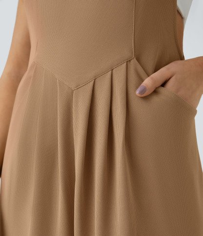 Pockets Waffle Casual Jogger Overalls