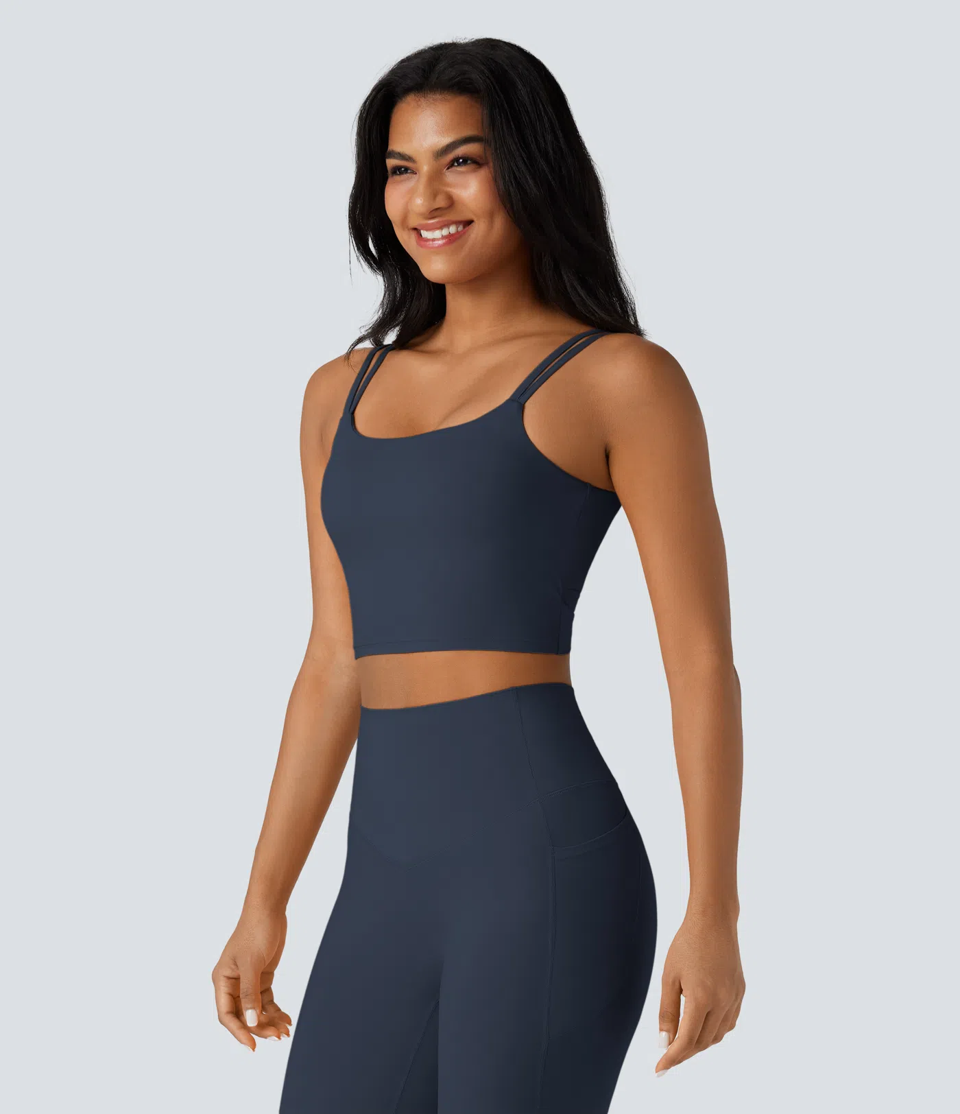 UltraSculpt™ Double Straps Twisted Backless Cropped Yoga Tank Top