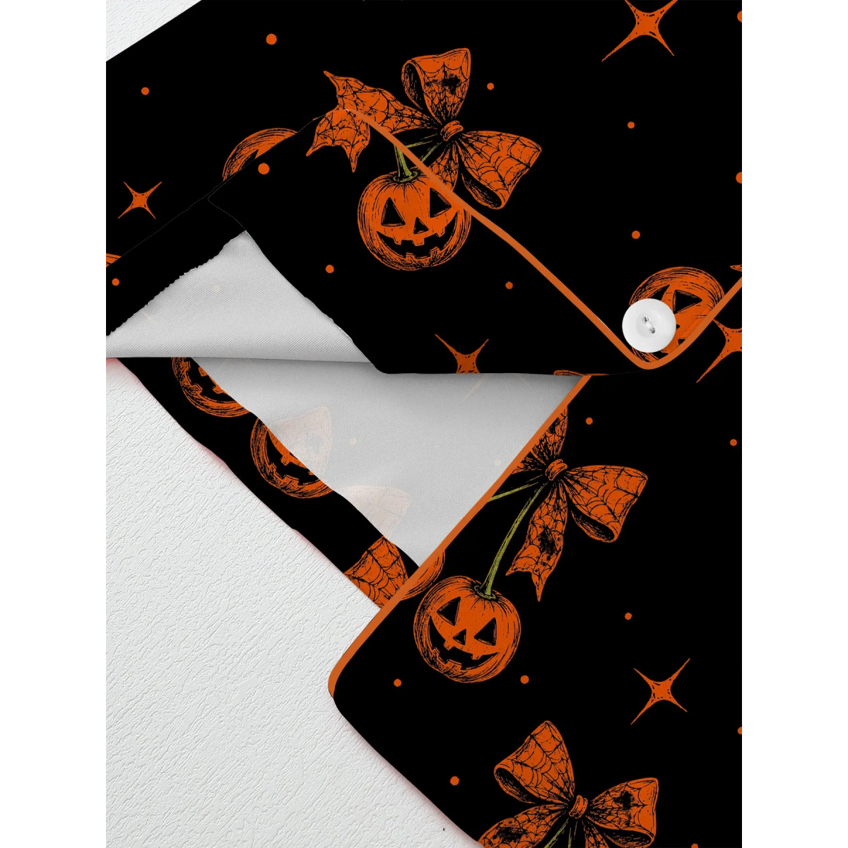 【Halloween】 Women's Halloween Cartoon Print Pajama Set, Cute Funny Sleepwear, Loungewear, 2-Piece Short Sleeve, Fitted, Above the Knee, All Seasons Gift, Top