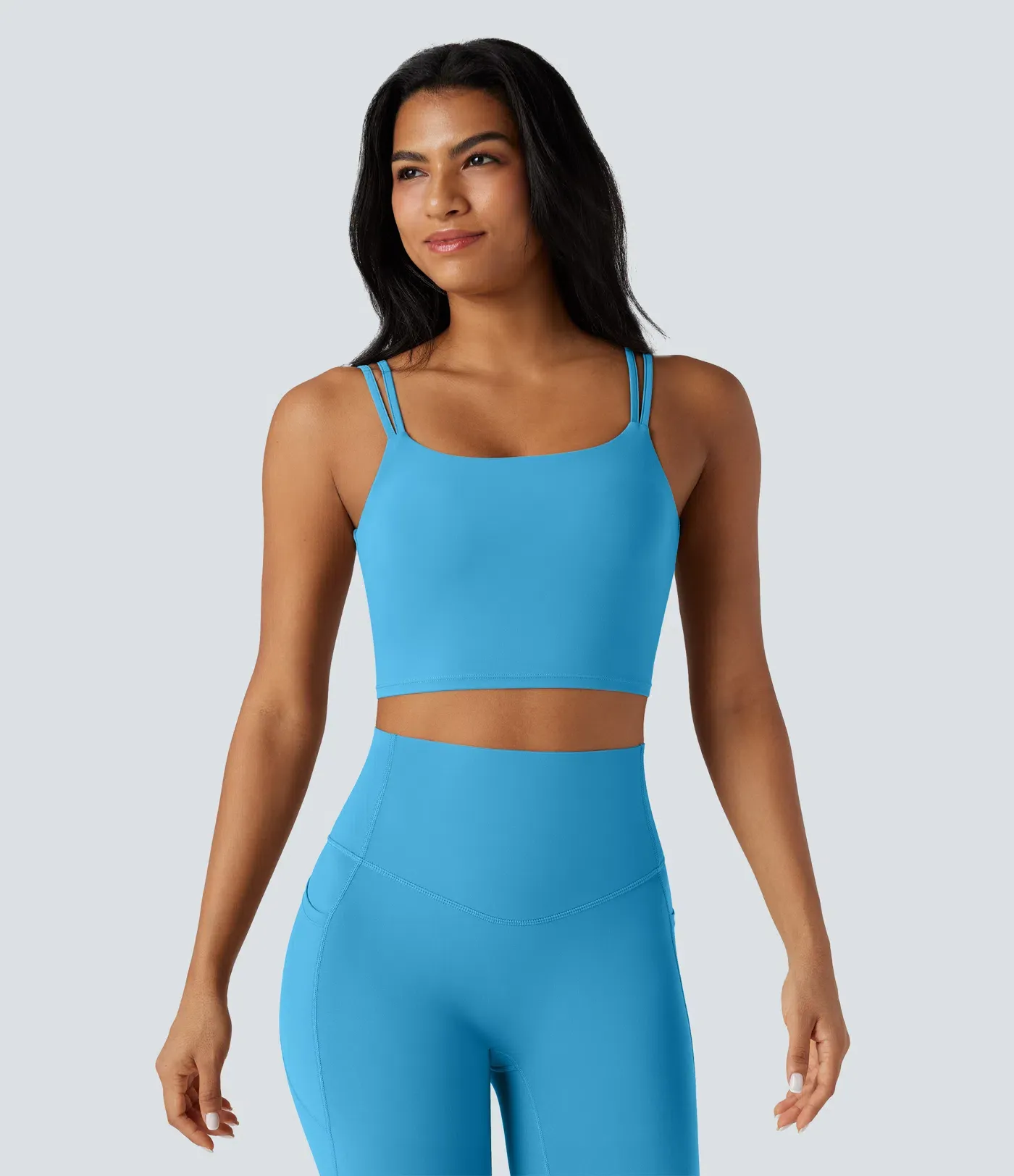 UltraSculpt™ Double Straps Twisted Backless Cropped Yoga Tank Top