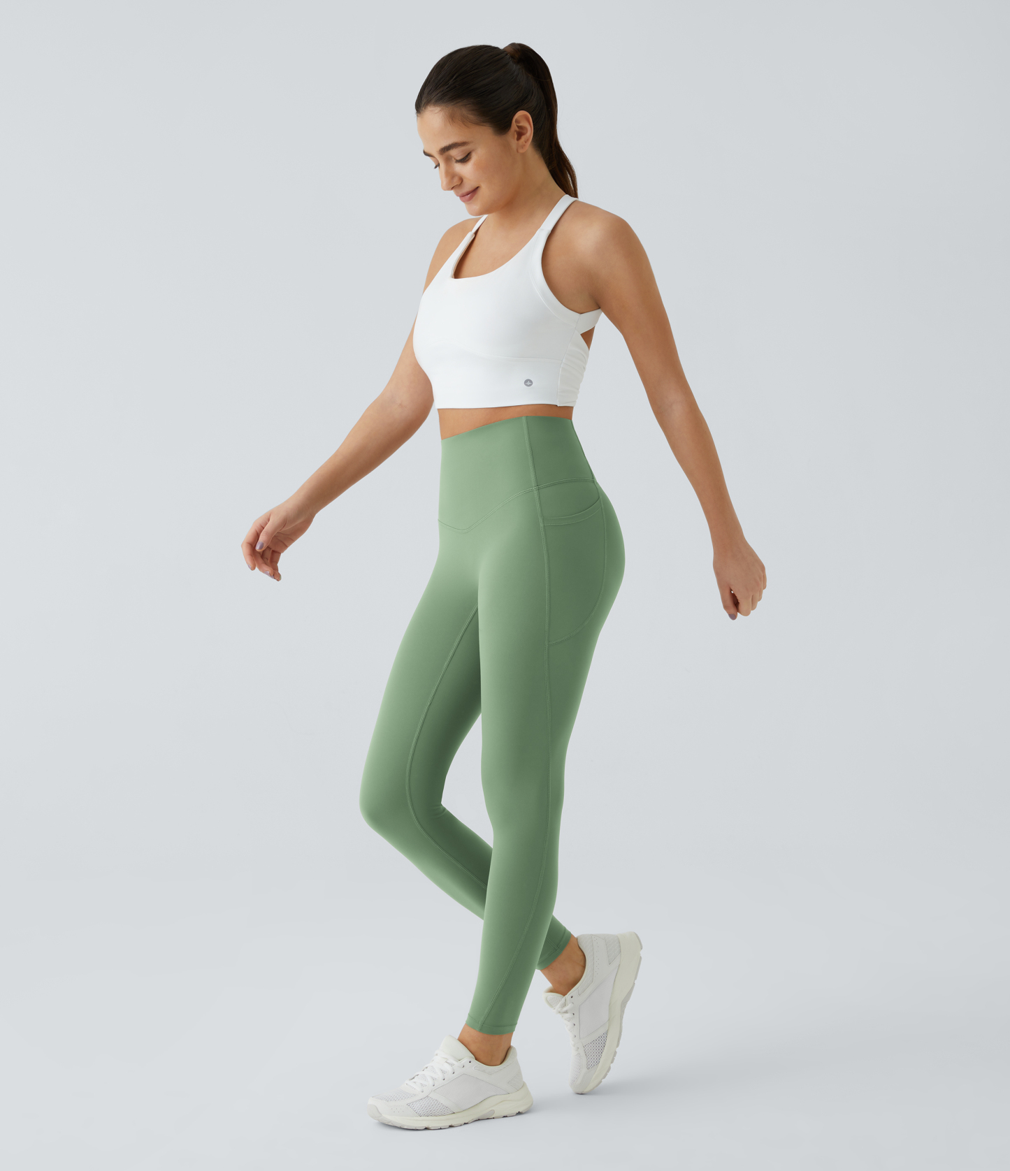 High Waisted Tummy Control Pocket Shaping Training Leggings