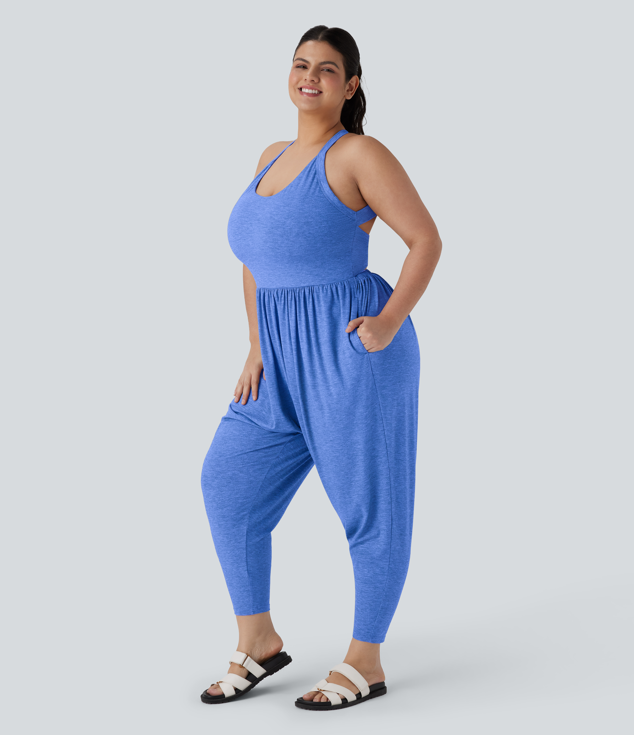 Harem Casual Plus Size Jumpsuit with Pocket-Easy Peezy Edition
