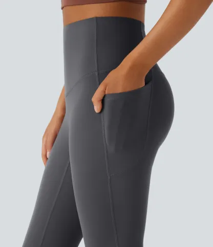 High Waisted Tummy Control Pocket Shaping Yoga Bootcut Leggings