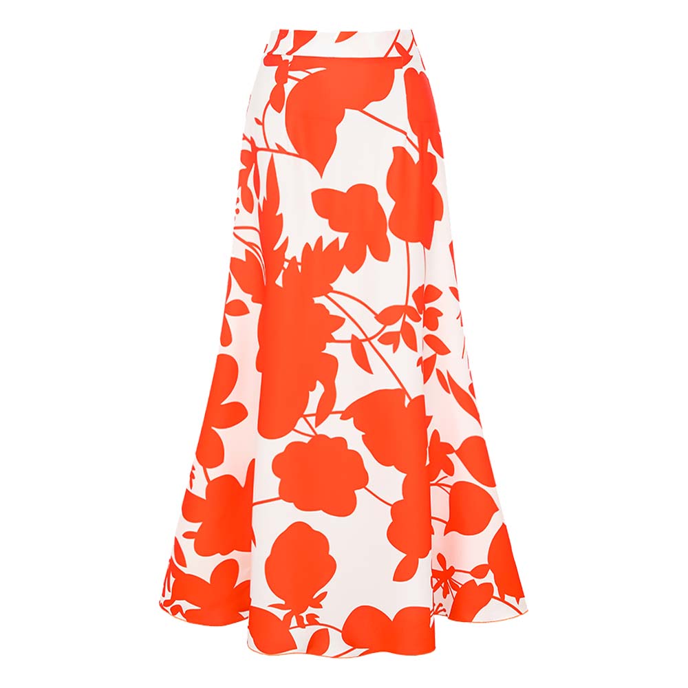 Plus Size One Shoulder Ruffle Printed One Piece Swimsuit and Skirt