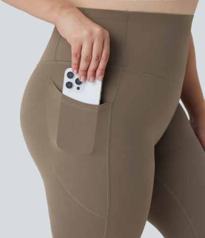 Plus Size High Waisted Butt Lifting Tummy Control Shaping Training Leggings with Pockets