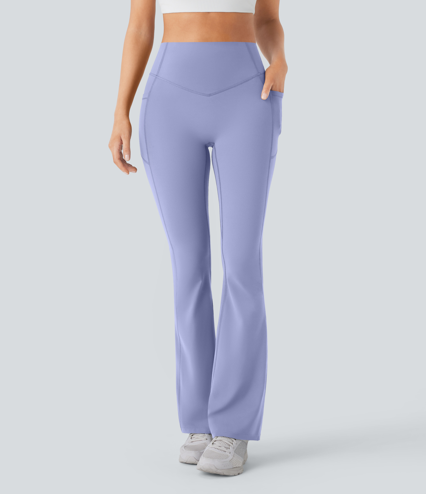 High Waisted Scrunch Butt Lifting Tummy Control Pocket Shaping Yoga Bootcut Leggings
