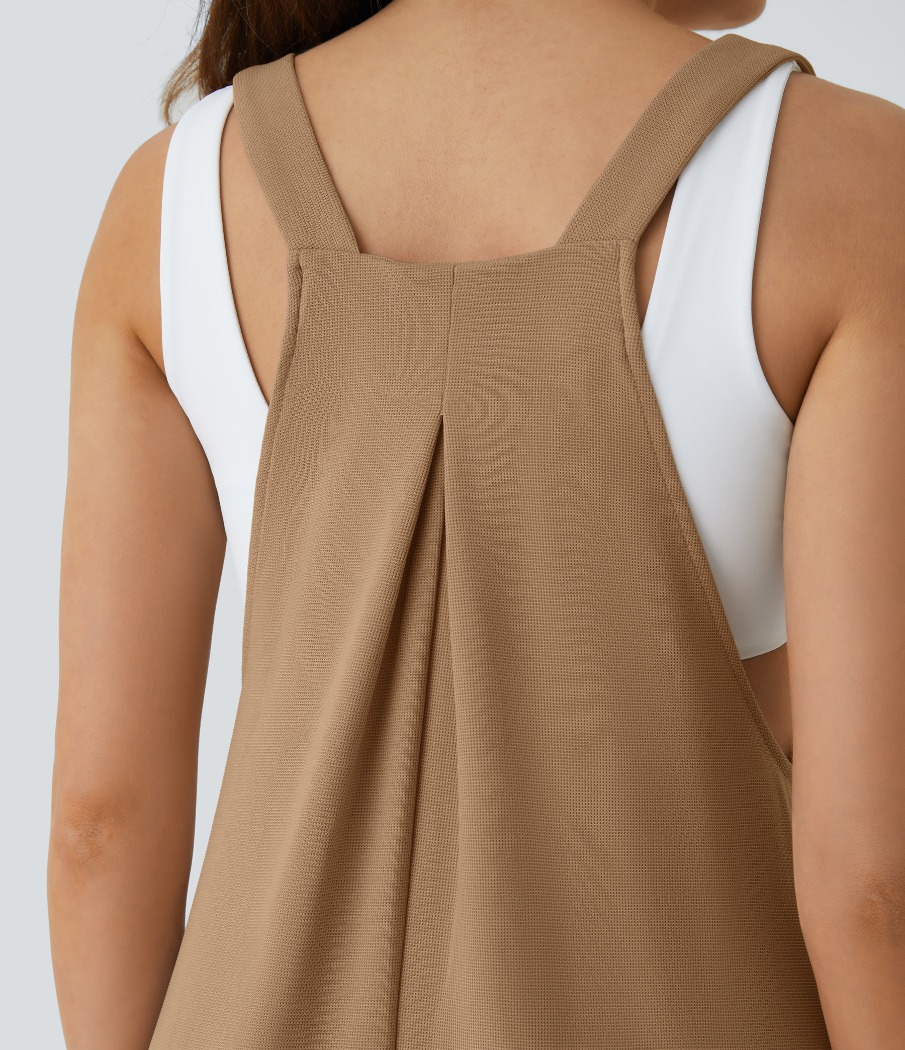 Pockets Waffle Casual Jogger Overalls