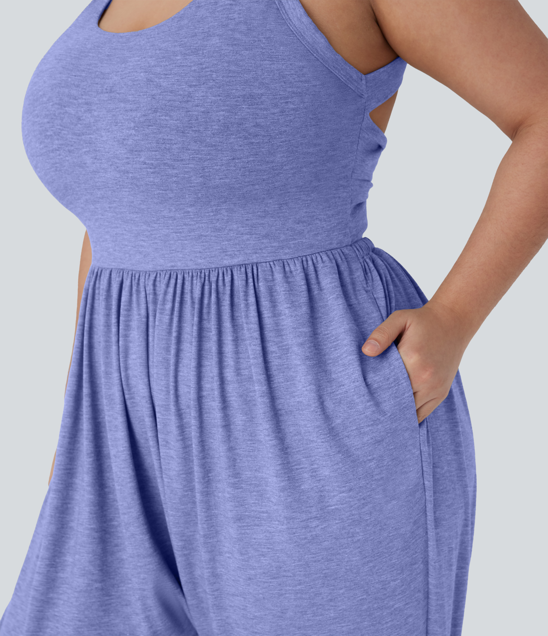 Harem Casual Plus Size Jumpsuit with Pocket-Easy Peezy Edition