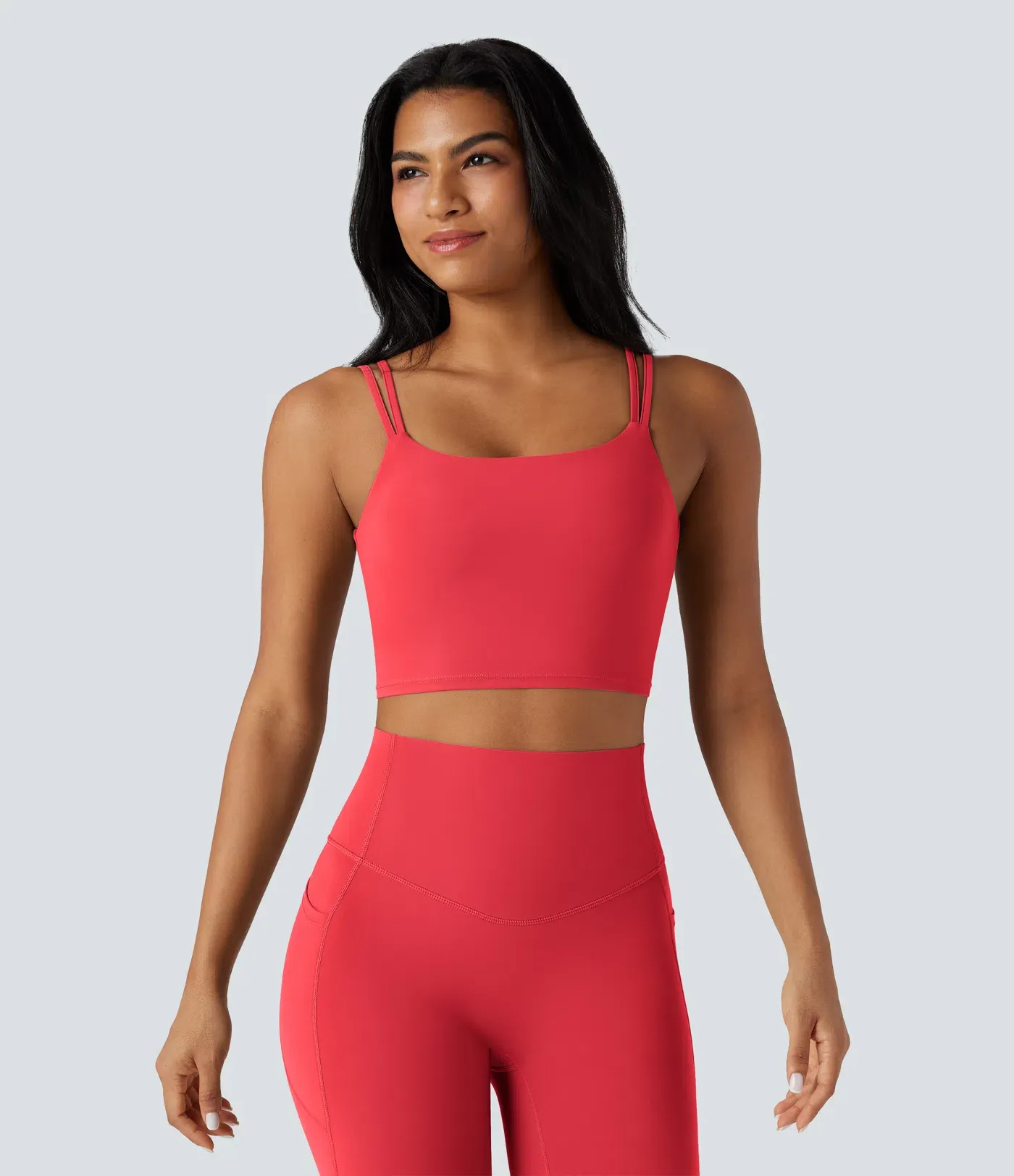 UltraSculpt™ Double Straps Twisted Backless Cropped Yoga Tank Top