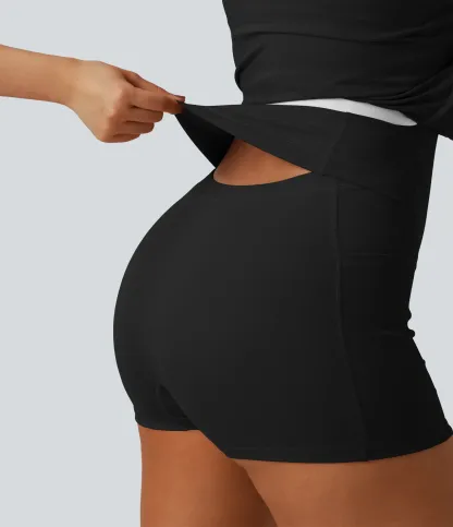 Breathable 2-in -1 Cool-Touch Mini Tennis Sport Dress With Pockets-Easy To Wear And Take-off Version-UPF50