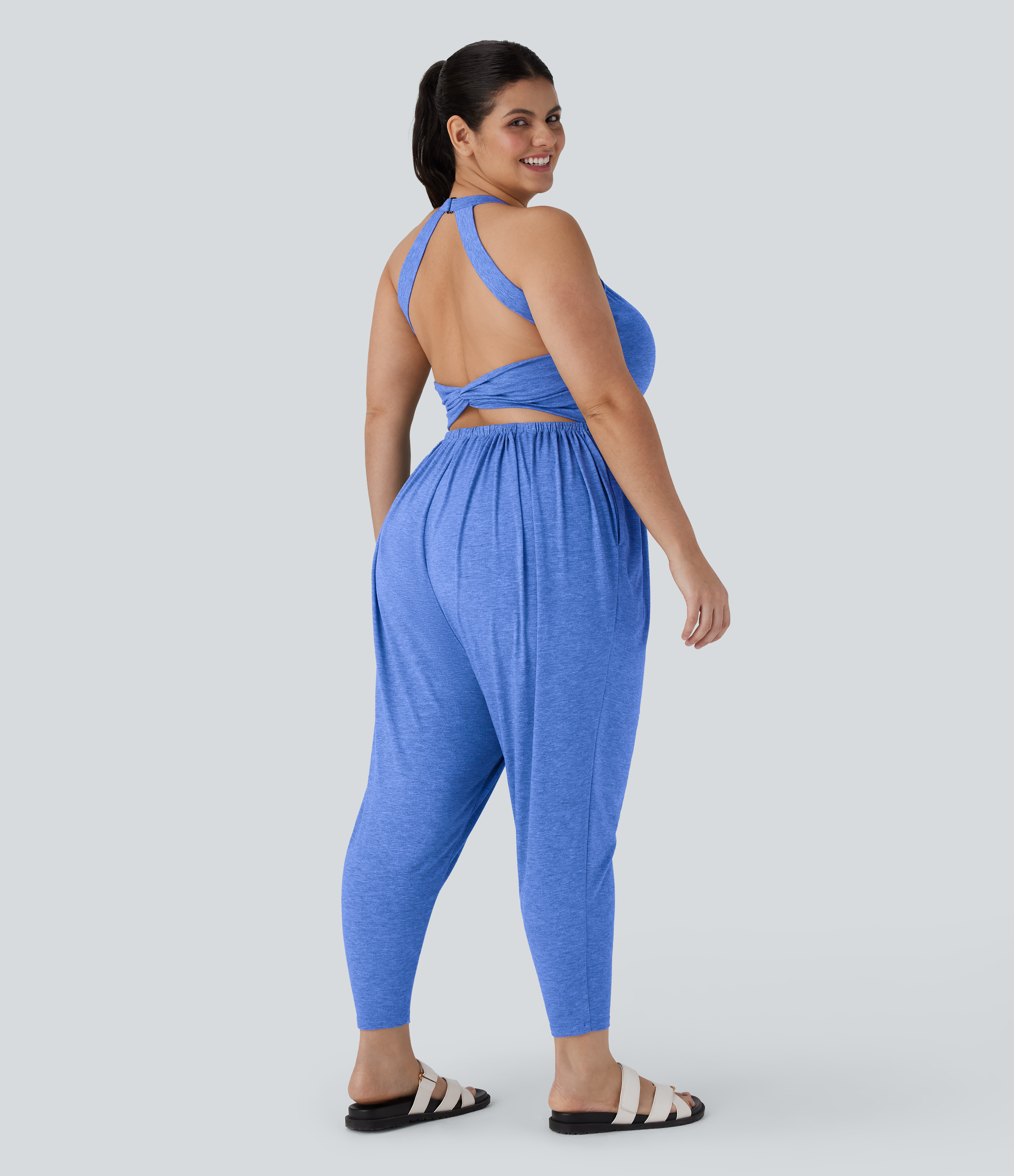 Harem Casual Plus Size Jumpsuit with Pocket-Easy Peezy Edition