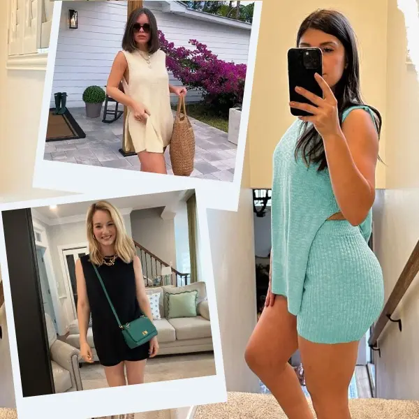 Sweater Set Sleeveless Tunic Top Matching Shorts Trendy Beach Vacation Sets Loungesetwomen Suits Clothes Womenswear