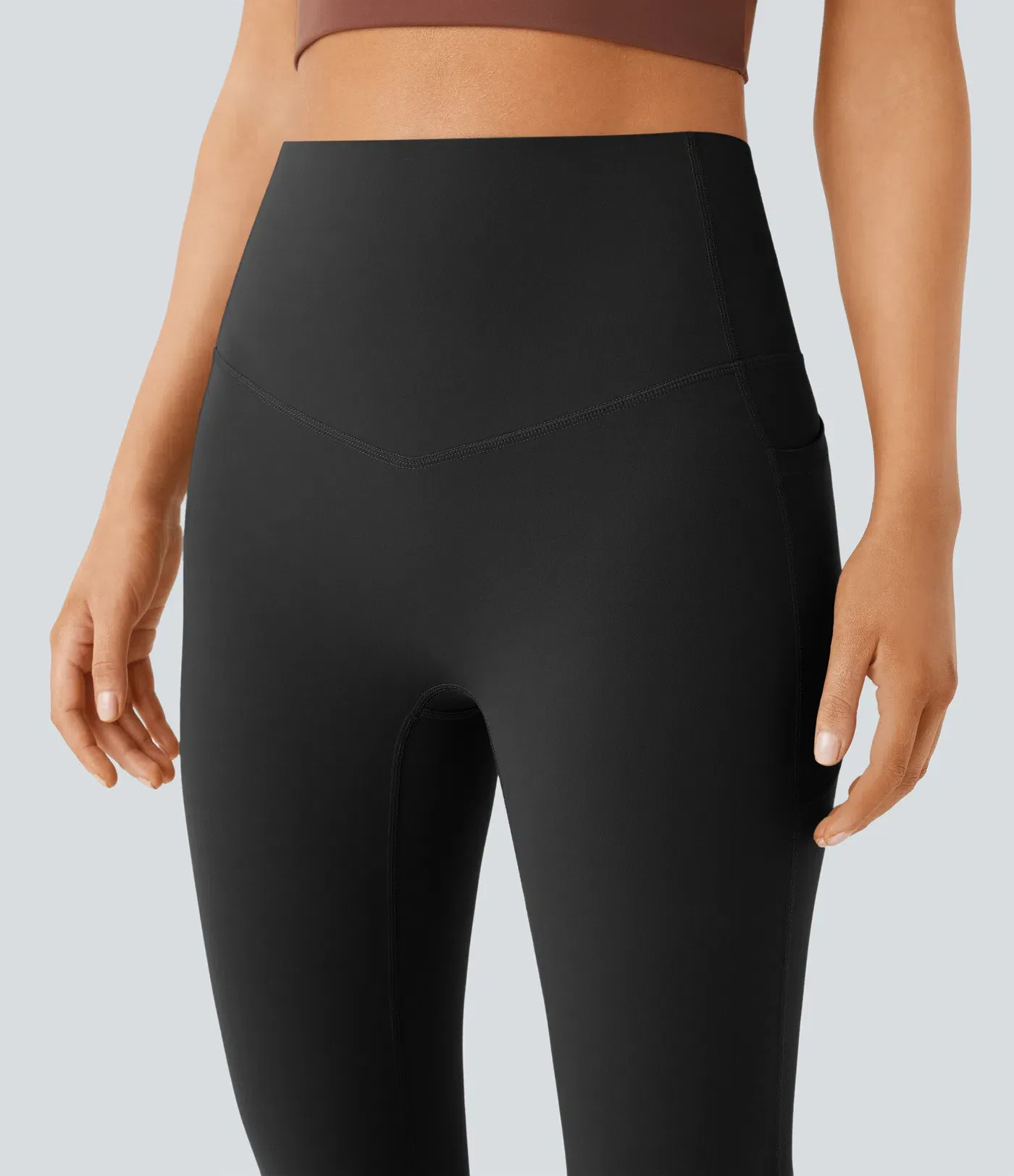 High Waisted Tummy Control Pocket Shaping Yoga Bootcut Leggings